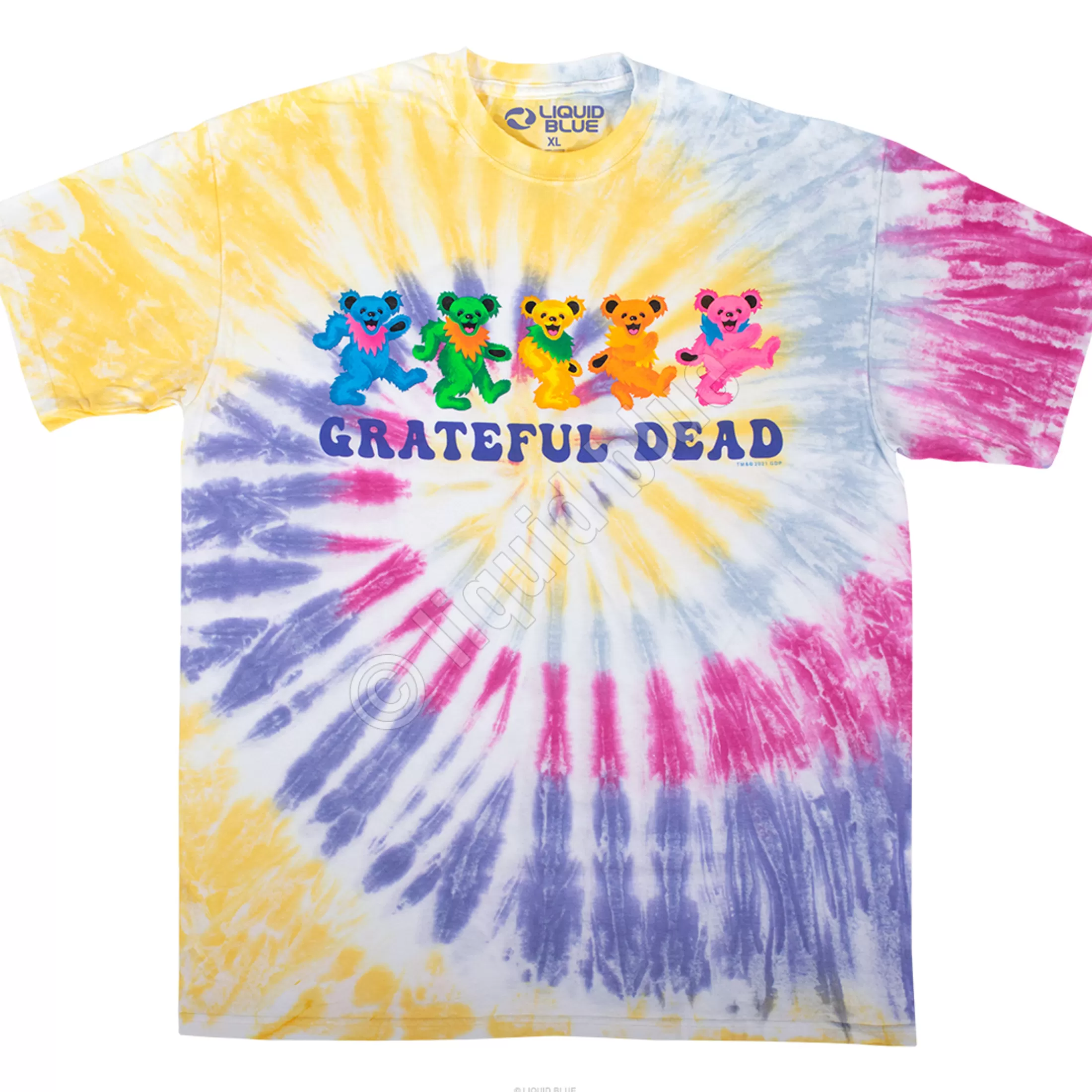 T-Shirt | Grateful Dead<Liquid Blue Dancin Bears 3.0 Tie-Dye T-Shirt