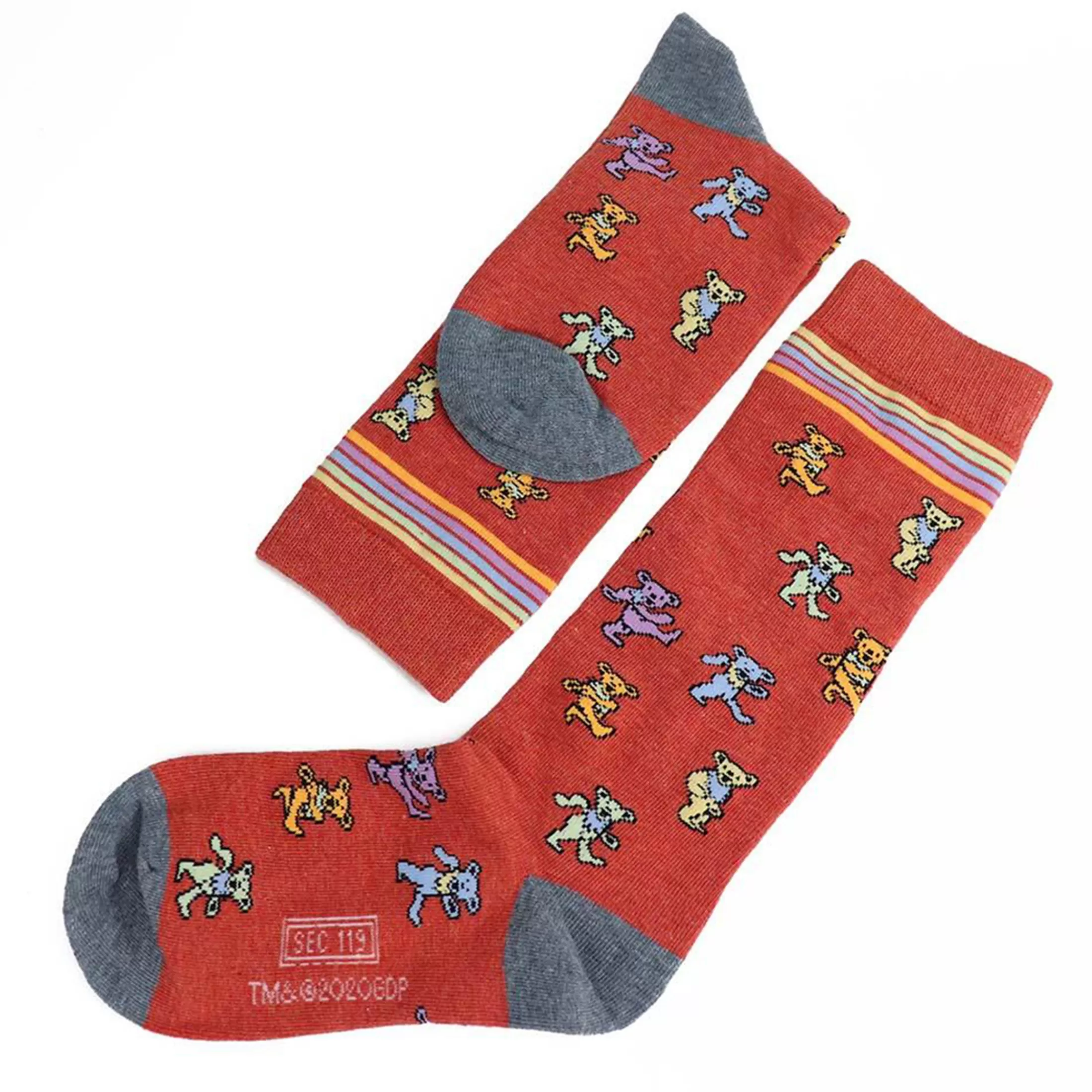 Socks | Grateful Dead<Liquid Blue Dancin Bears Red Socks