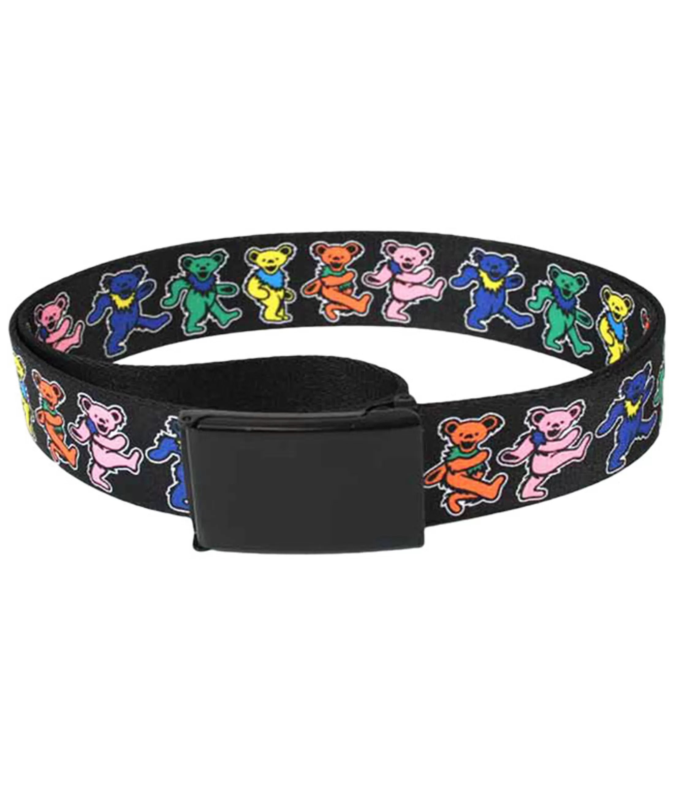 Belts | Grateful Dead<Liquid Blue Dancing Bear Adjustable Web Belt Black Large