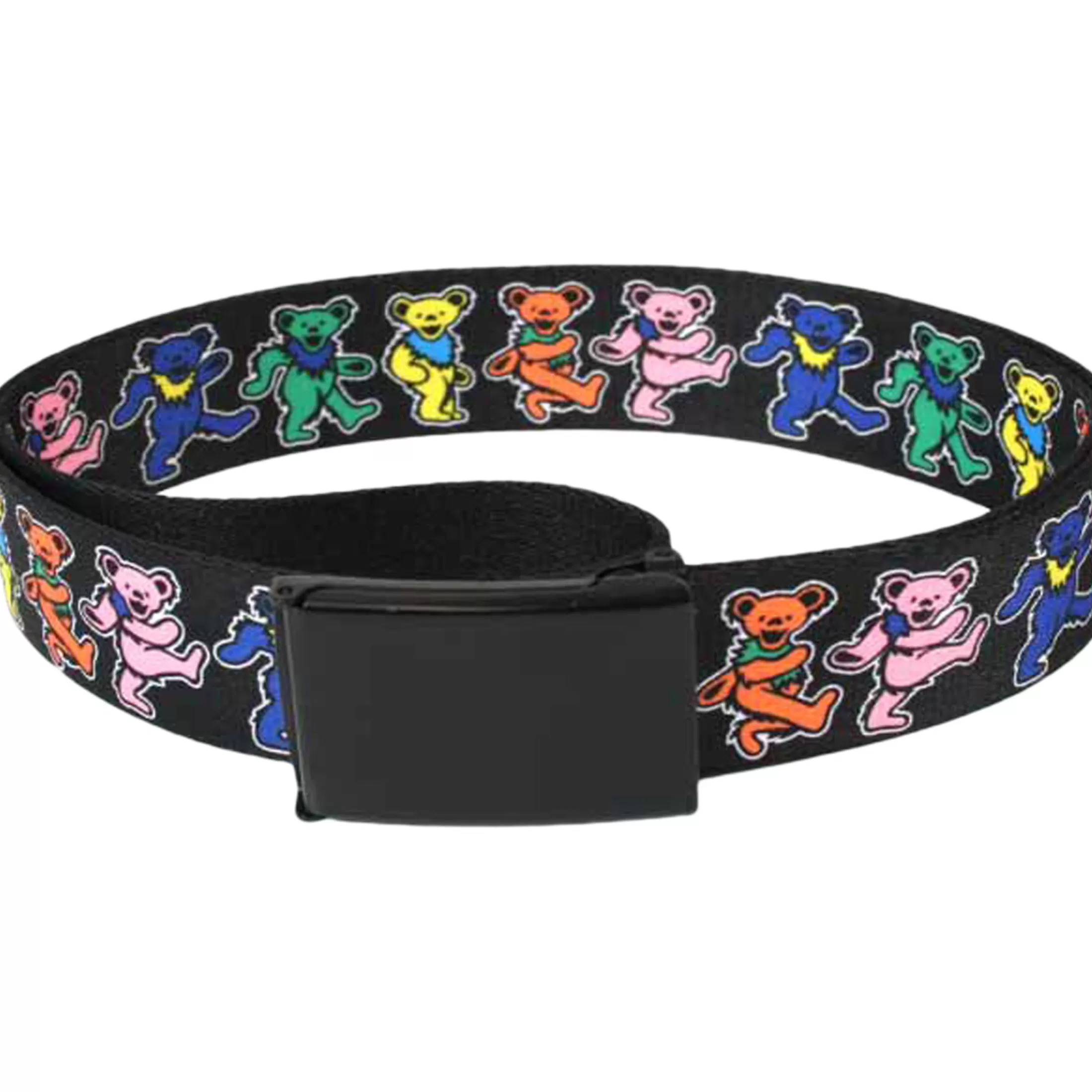 Belts | Grateful Dead<Liquid Blue Dancing Bear Adjustable Web Belt Black Large