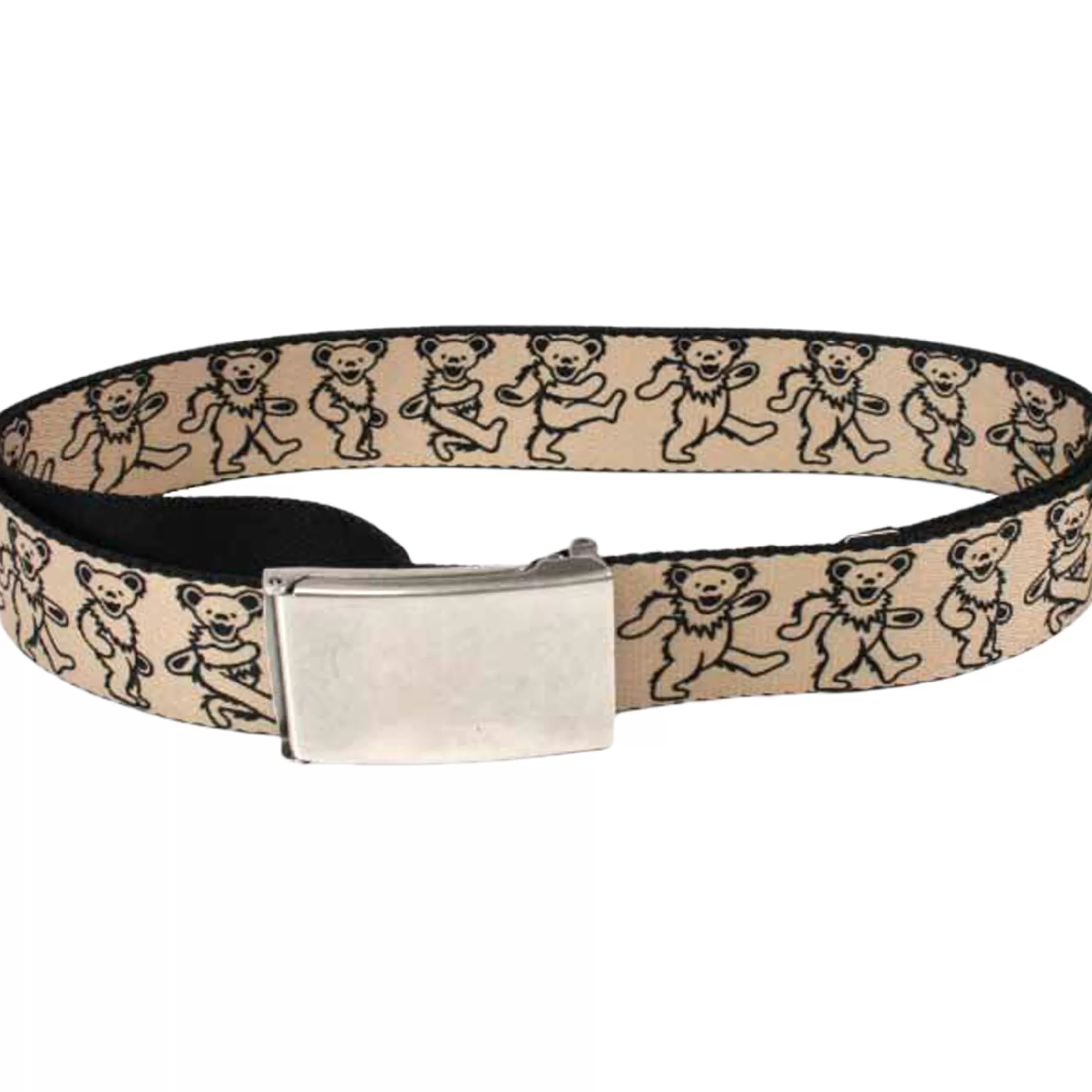 Belts | Grateful Dead<Liquid Blue Dancing Bear Adjustable Web Belt Tan Small