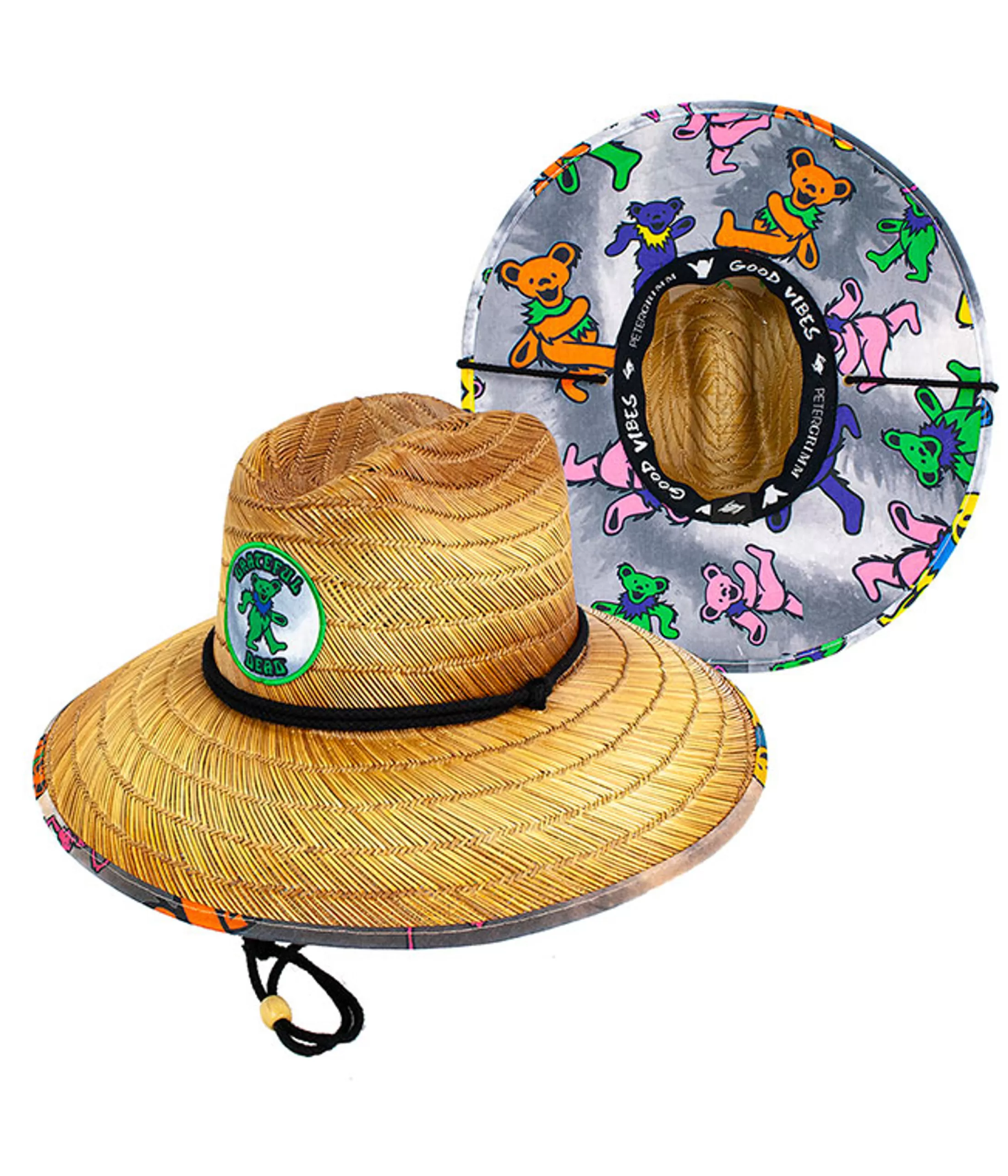 Hats | Grateful Dead<Liquid Blue Dancing Bear Straw Sun Hat