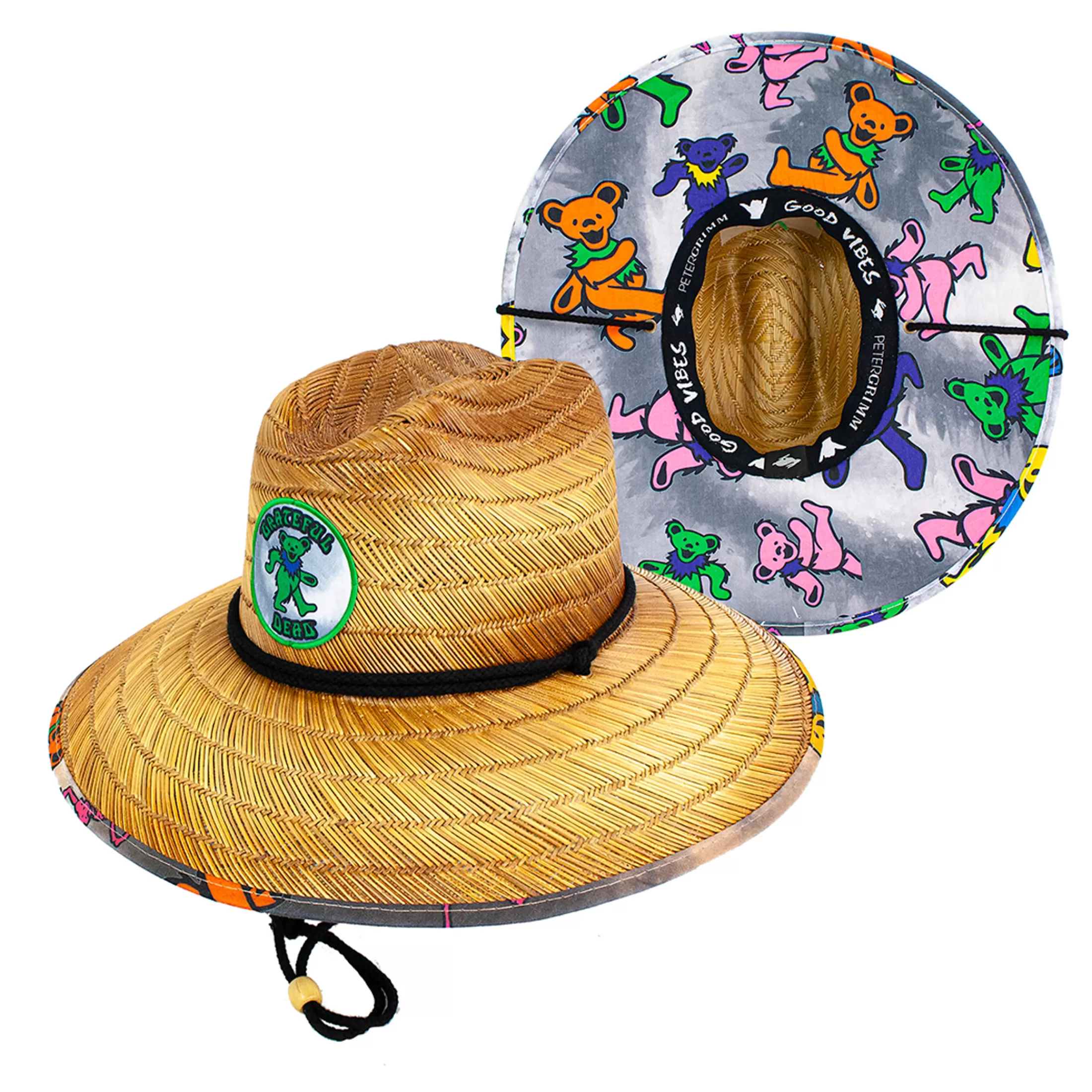 Hats | Grateful Dead<Liquid Blue Dancing Bear Straw Sun Hat