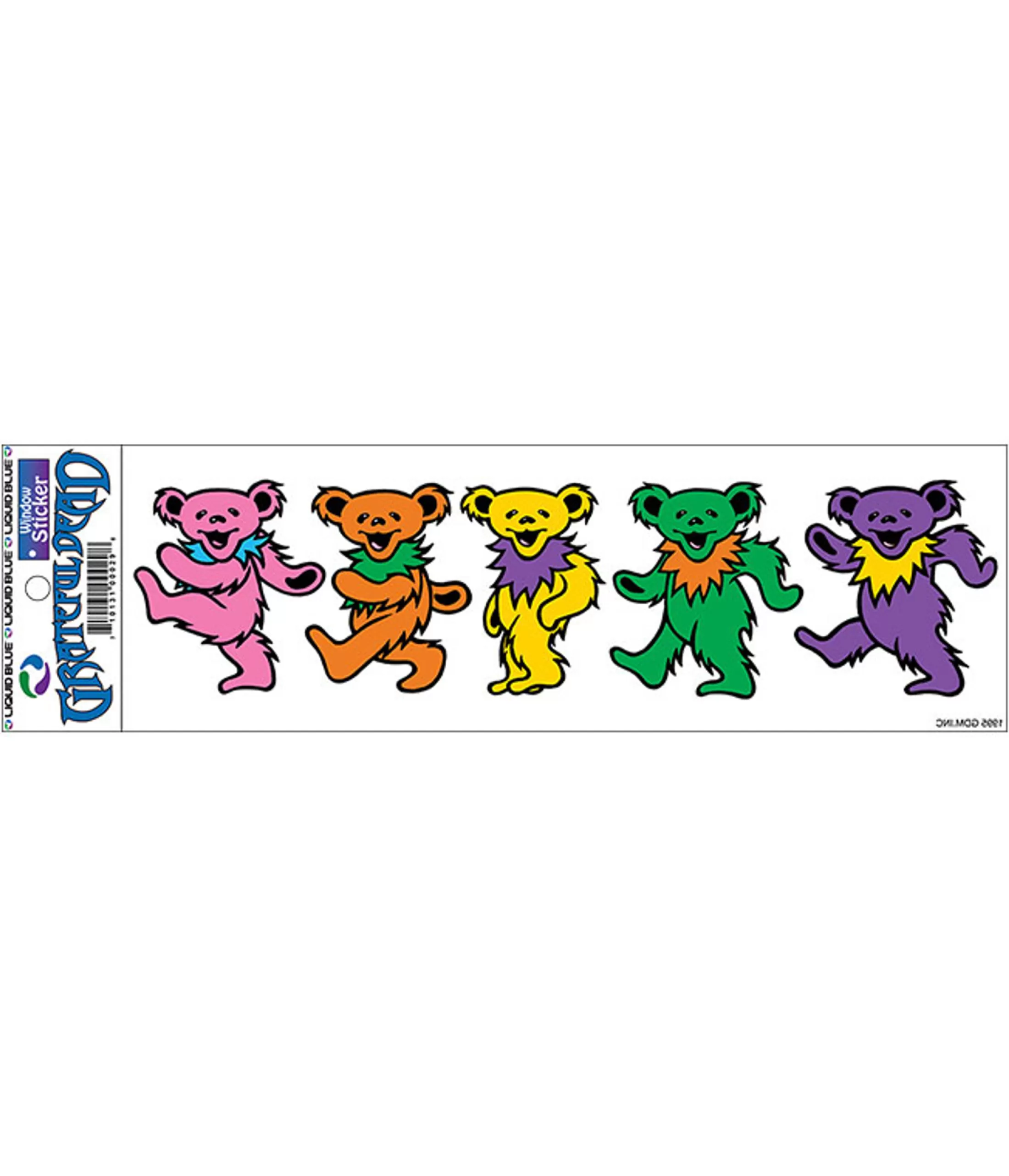 Grateful Dead<Liquid Blue Dancing Bears 3 Inch Window Sticker