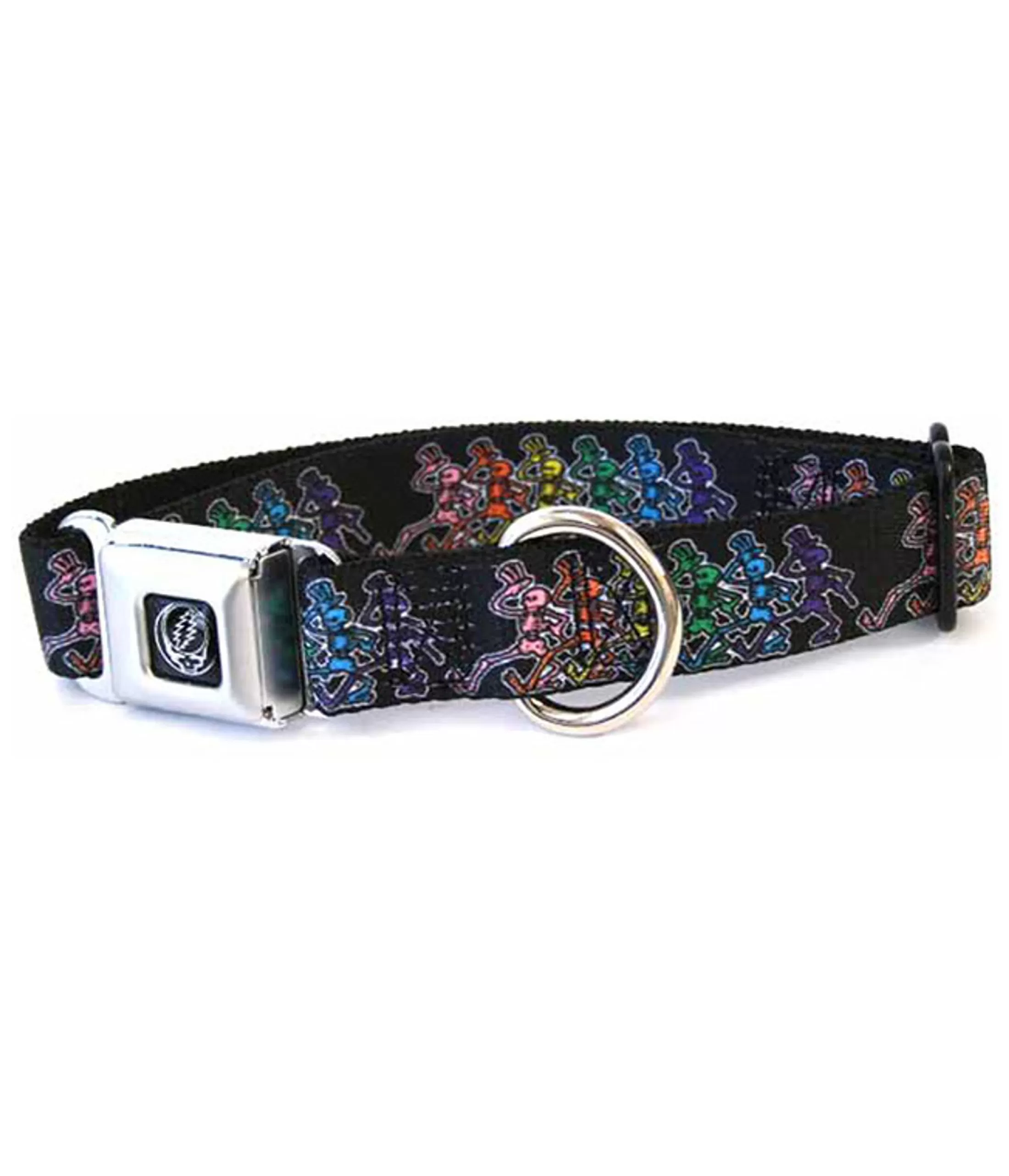 Grateful Dead | Classic<Liquid Blue Dancing Skeletons Dog Collar Lg Black