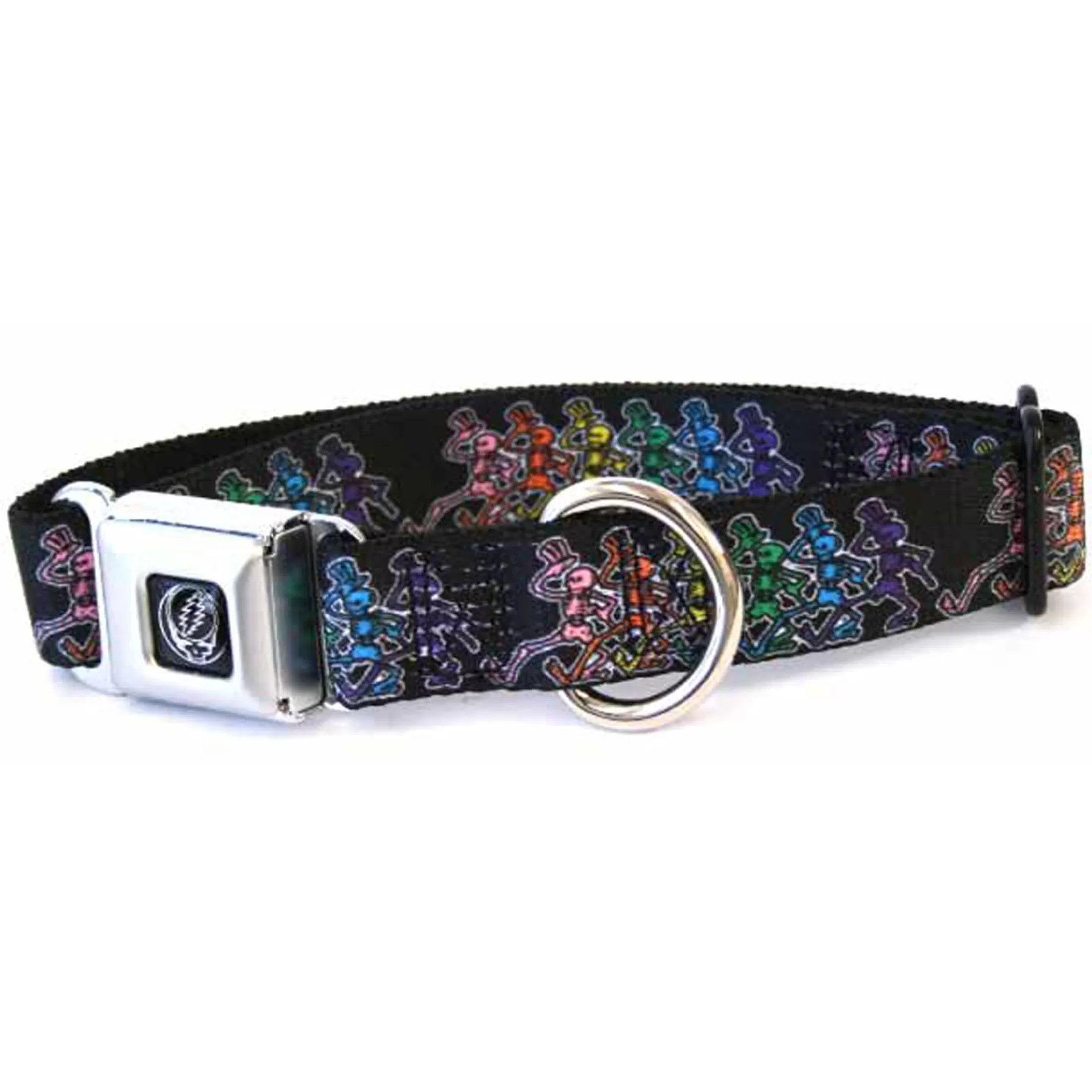 Grateful Dead | Classic<Liquid Blue Dancing Skeletons Dog Collar Lg Black