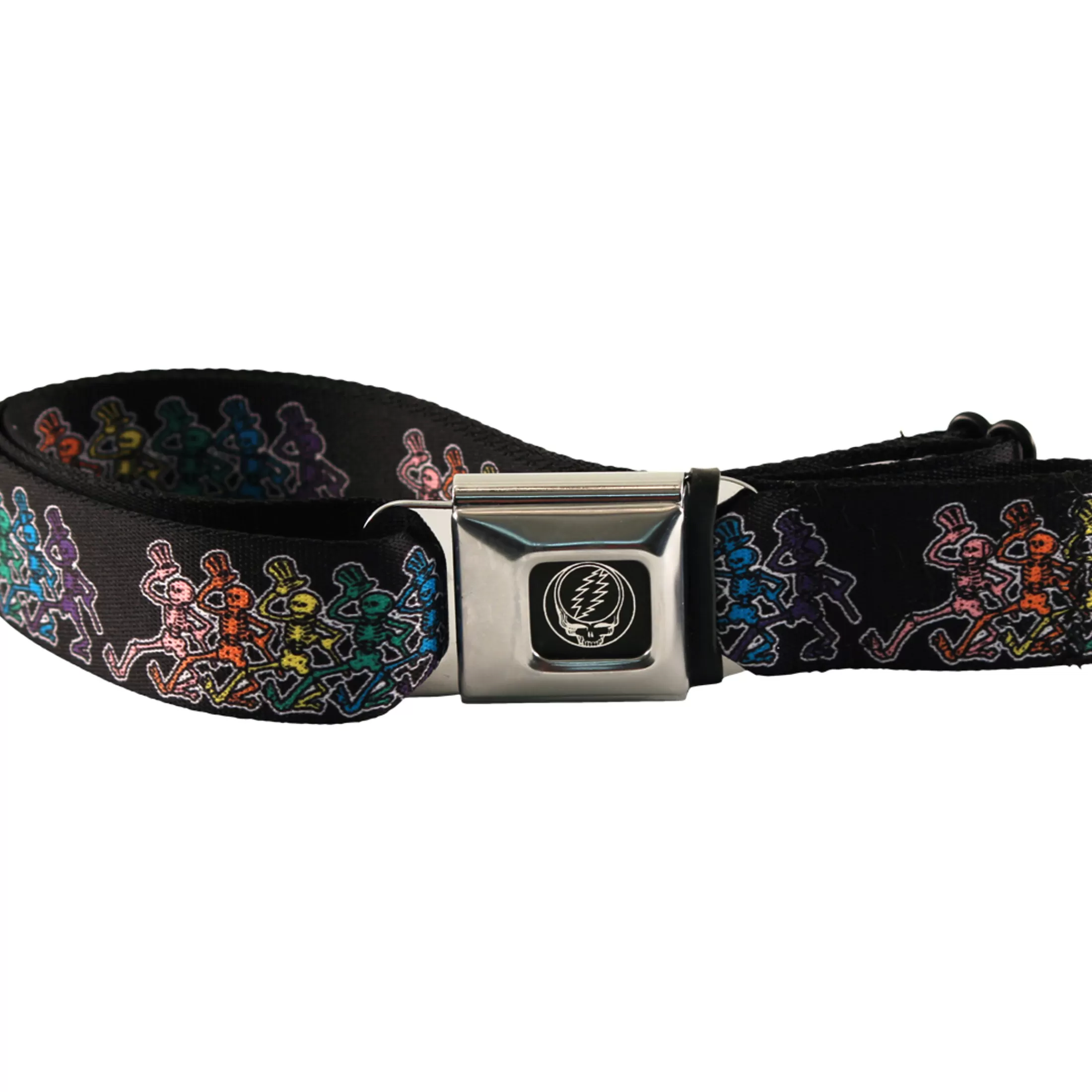 Belts | Grateful Dead<Liquid Blue Dancing Skeletons Seatbelt Belt Black