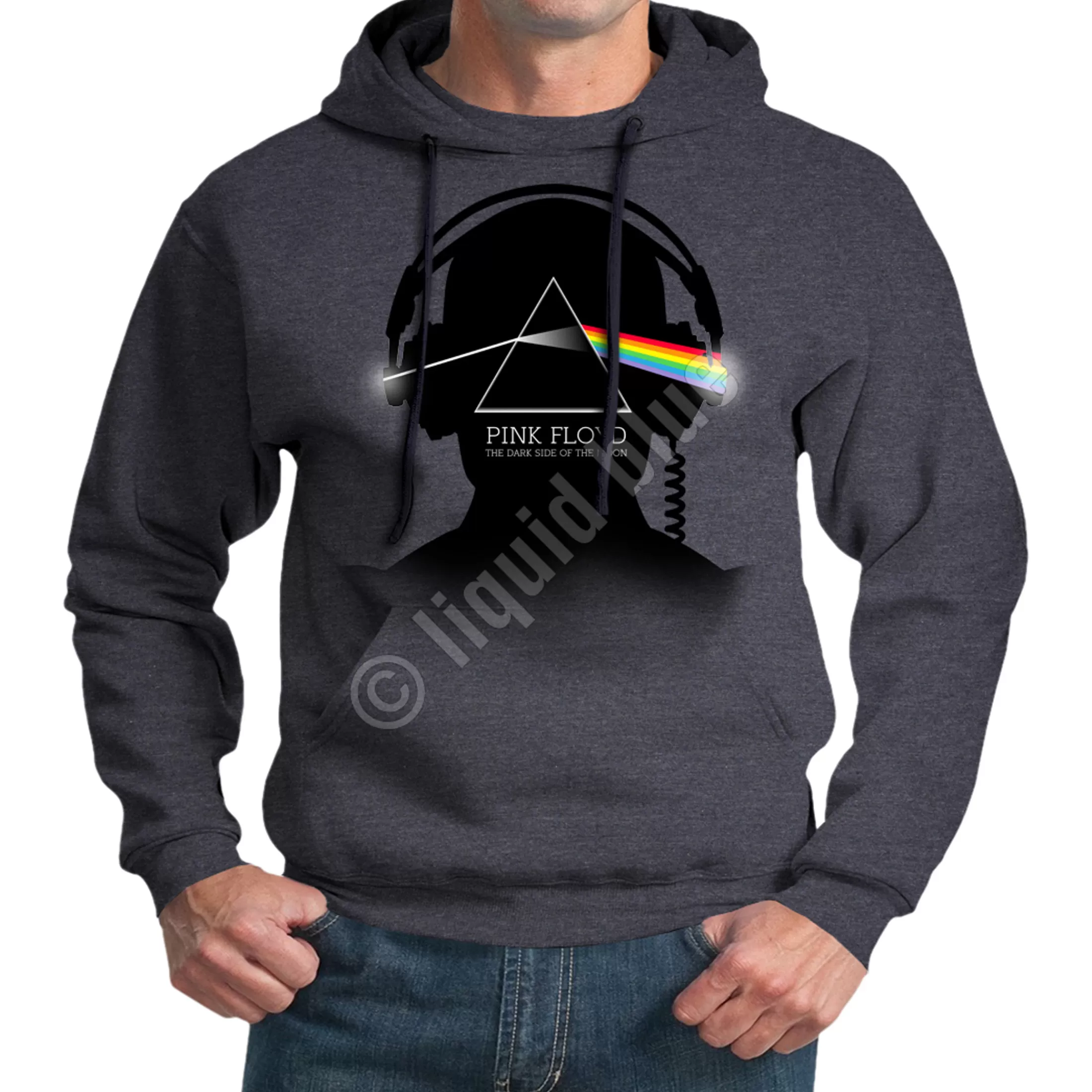 Hoodie | Pink Floyd<Liquid Blue Dark Side Beats Dark Heather Pullover Hoodie