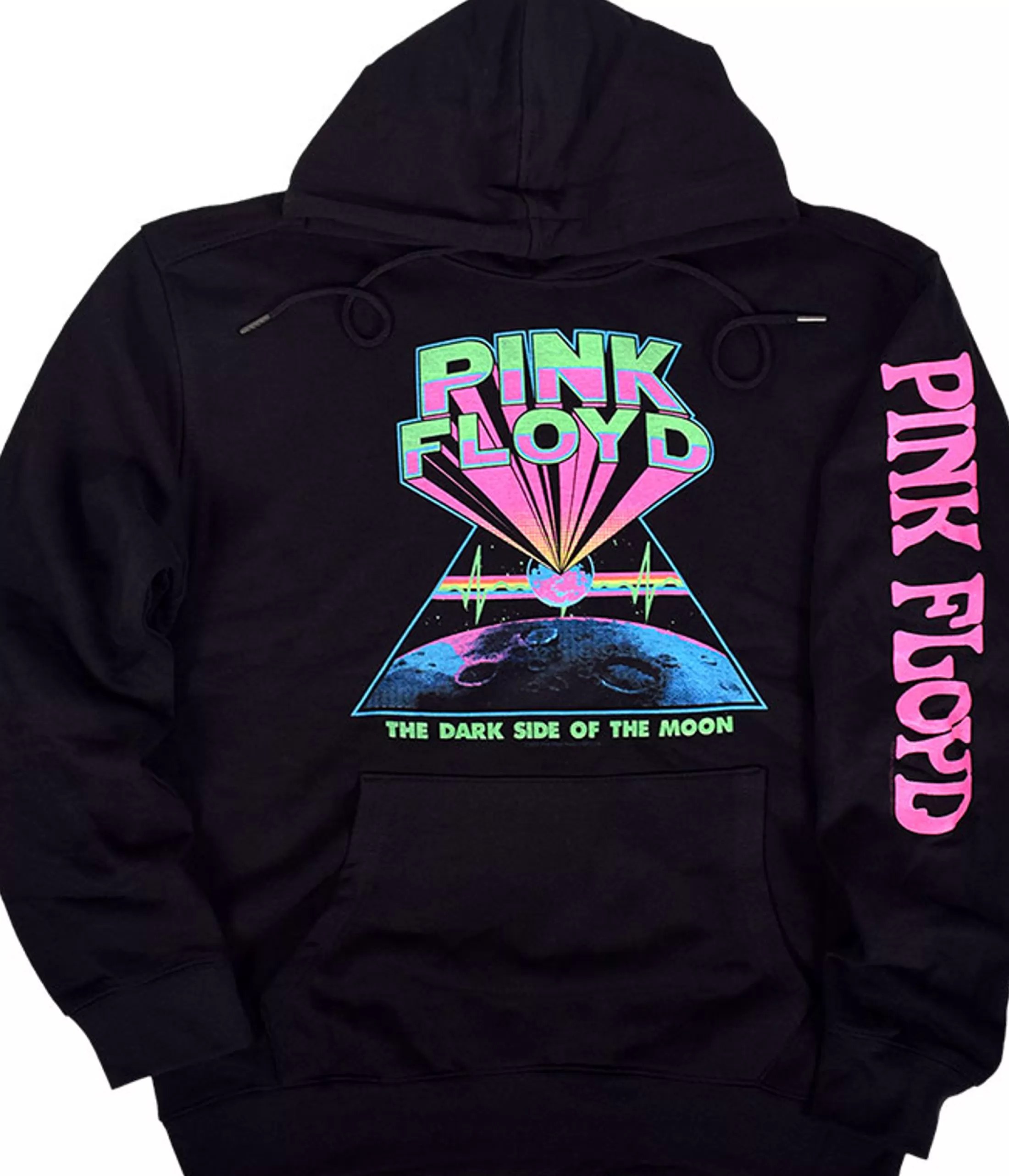 Hoodie | Pink Floyd<Liquid Blue Dark Side Blacklight Black Sleeve Printed Hoodie