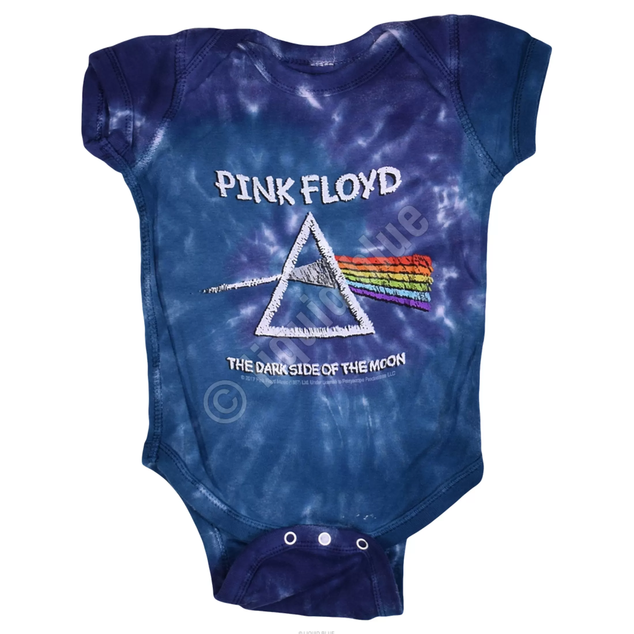 Onesies | Pink Floyd<Liquid Blue Dark Side Chalk Tie-Dye Onesie