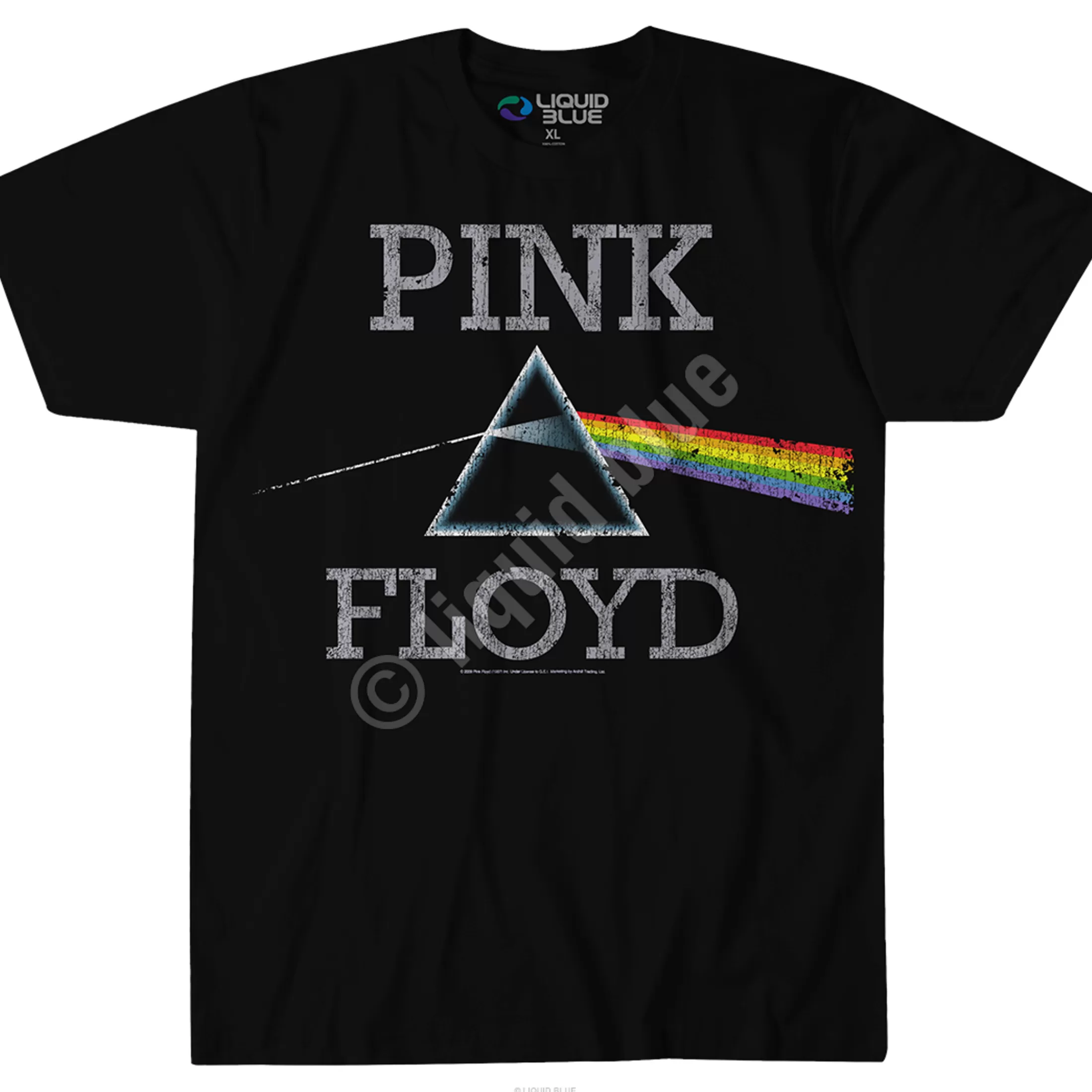 Athletic T-Shirt | Pink Floyd<Liquid Blue Dark Side Classic Black Athletic T-Shirt