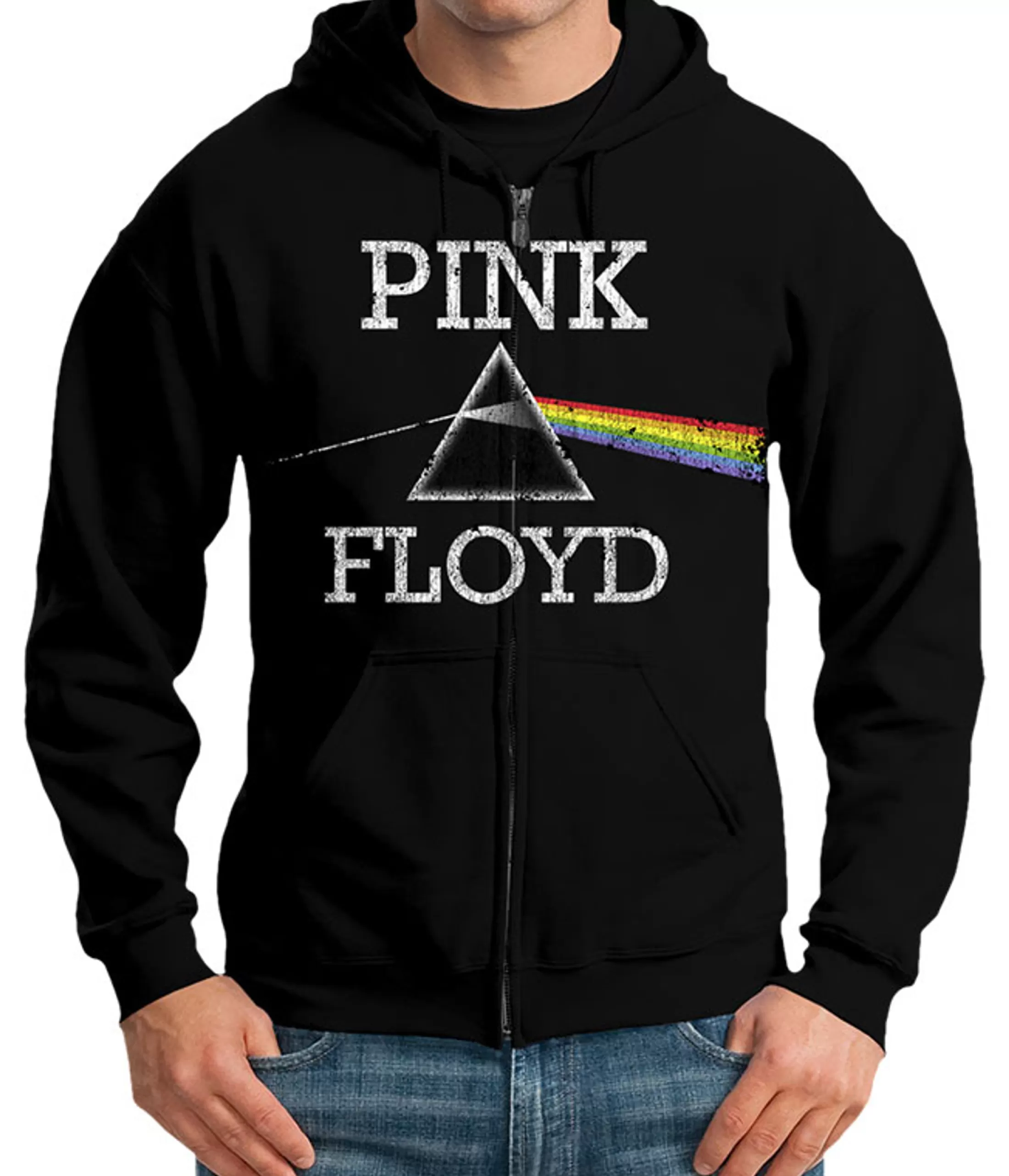 Hoodie | Pink Floyd<Liquid Blue Dark Side Classic Black Zipper Hoodie