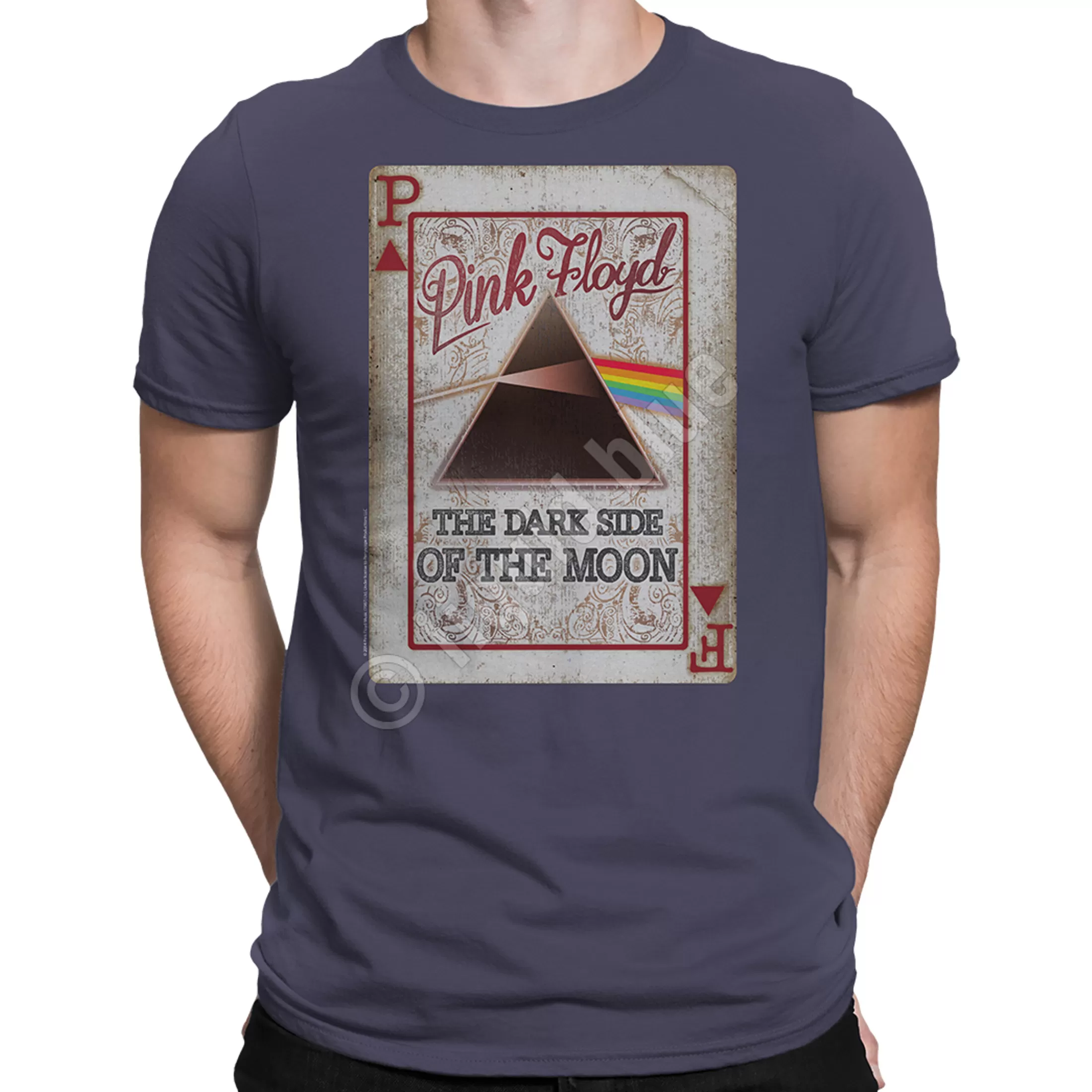 Athletic T-Shirt | Pink Floyd<Liquid Blue Dark Side Deck Grey Athletic T-Shirt