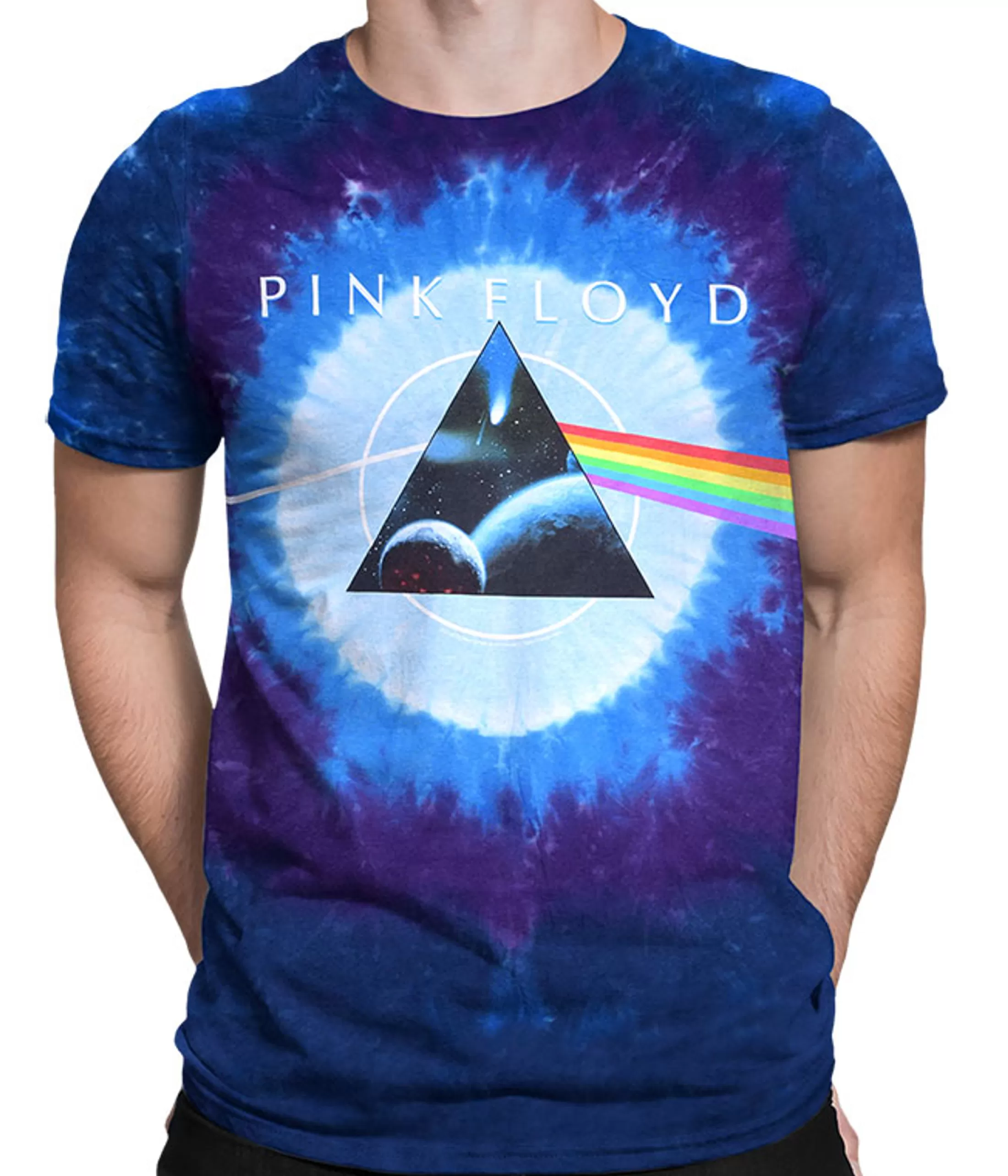 T-Shirt | Pink Floyd<Liquid Blue Dark Side Galaxy Tie-Dye T-Shirt