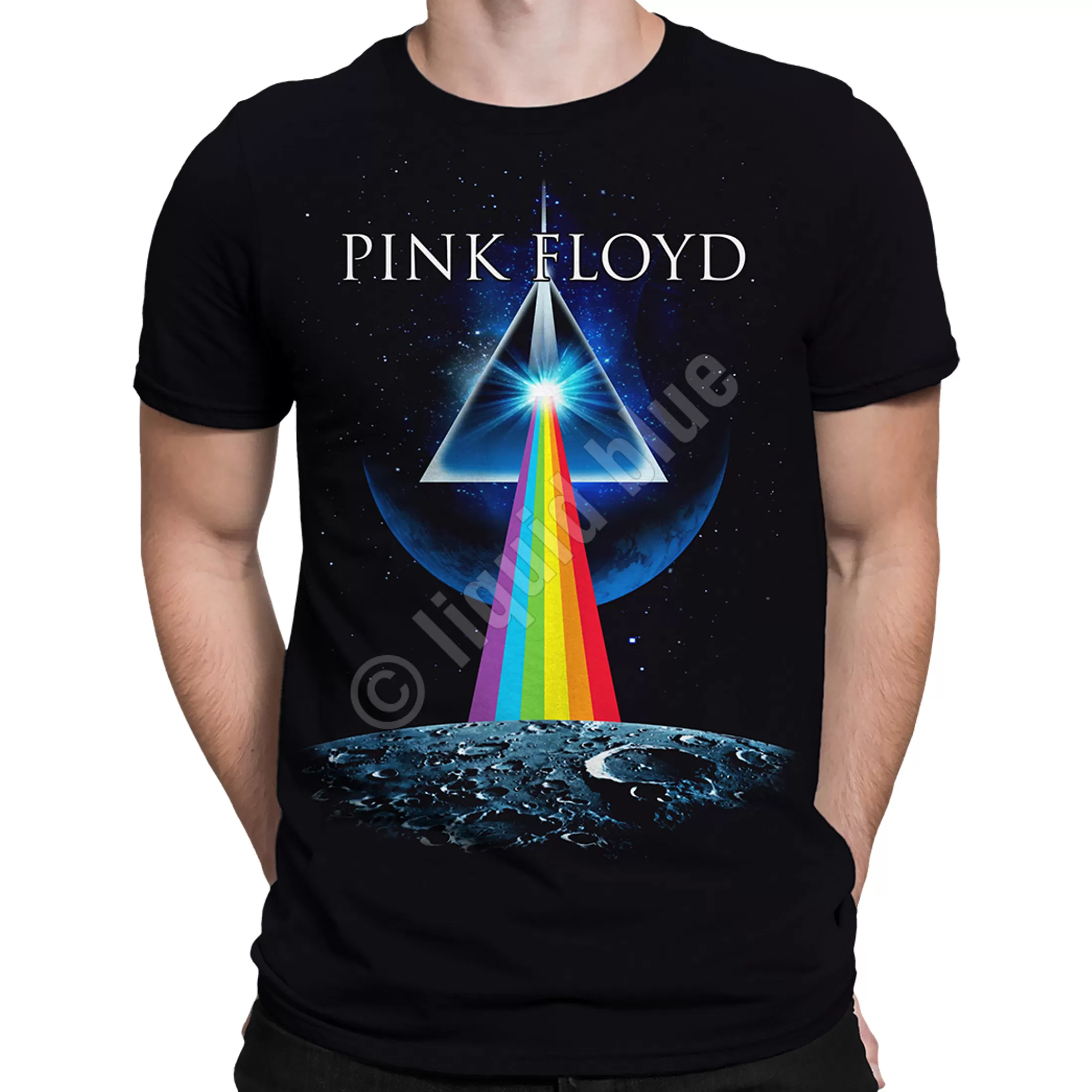 T-Shirt | Pink Floyd<Liquid Blue Dark Side Invasion Black T-Shirt