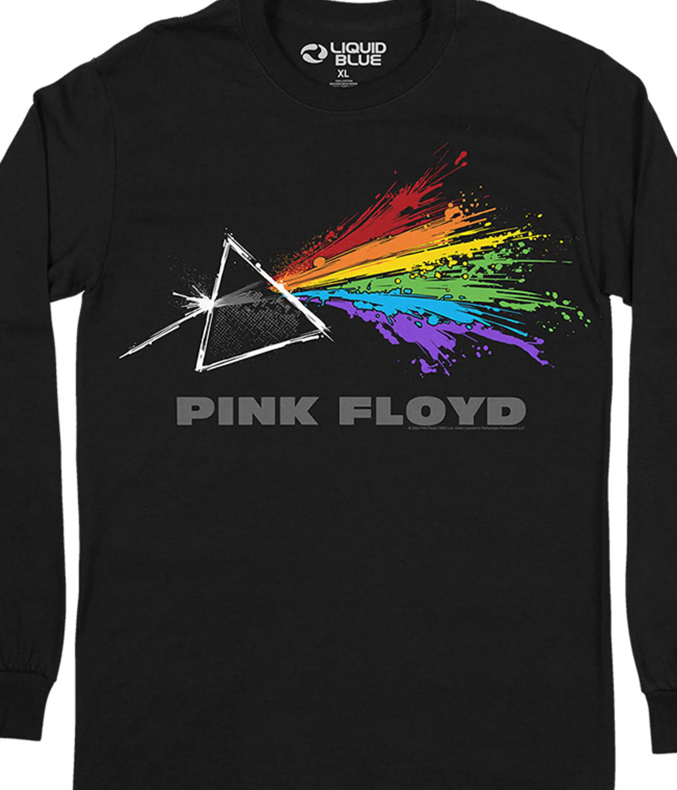 Long Sleeve | Pink Floyd<Liquid Blue Dark Side Liquid Long Sleeve T-Shirt