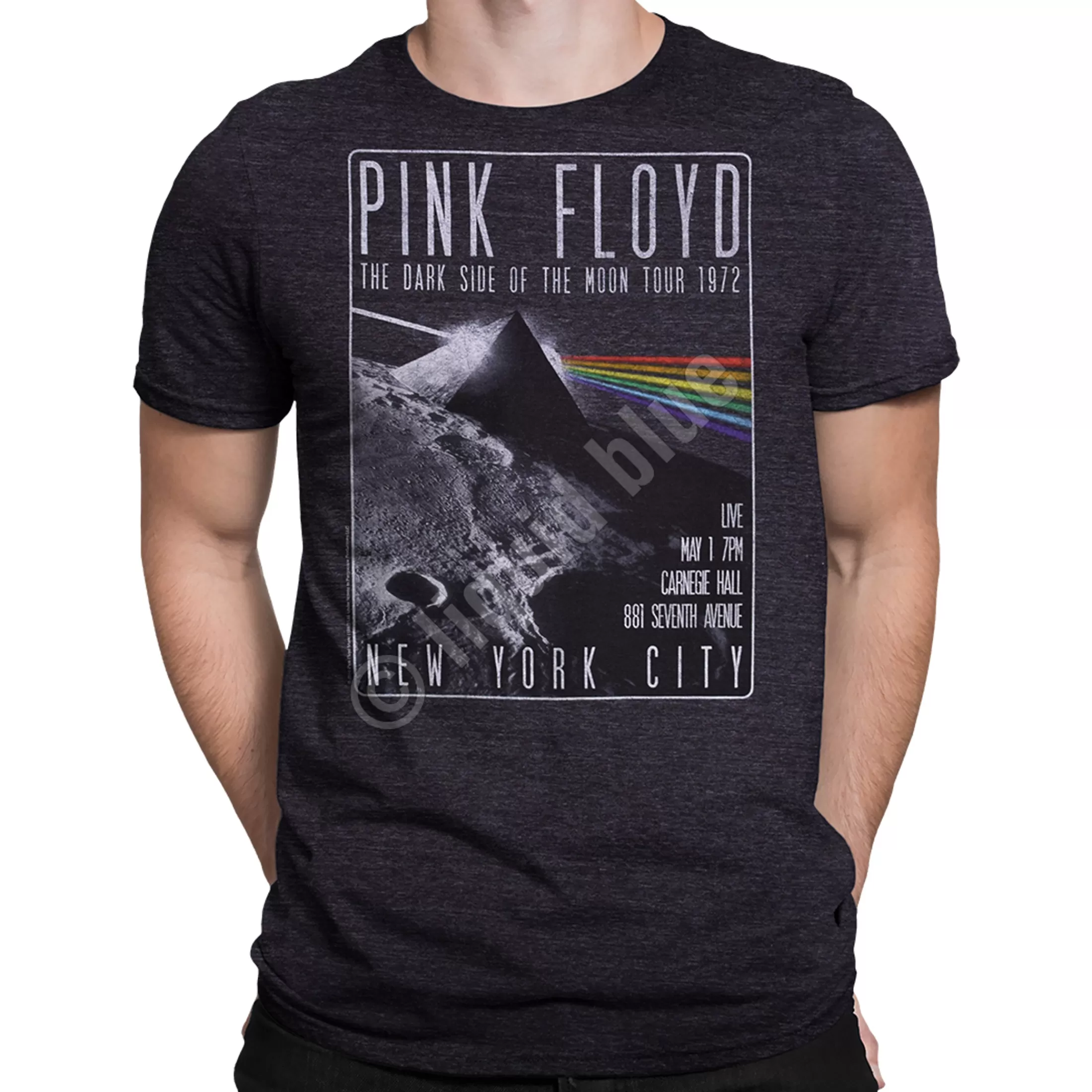 Tri-Blend T-Shirt | Pink Floyd<Liquid Blue Dark Side Live Dark Heather Tri-Blend T-Shirt