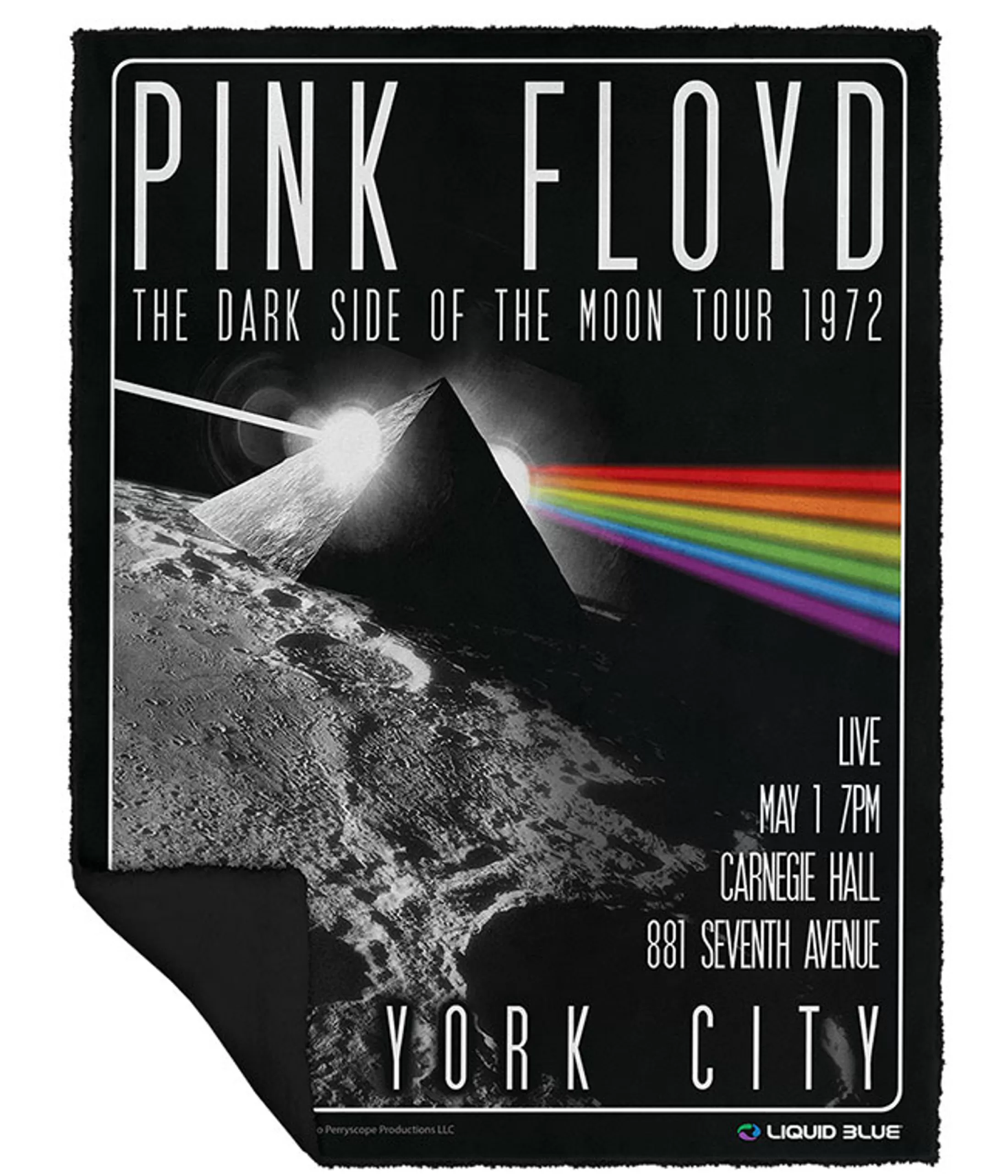 Pink Floyd<Liquid Blue Dark Side Live Fleece Throw Blanket