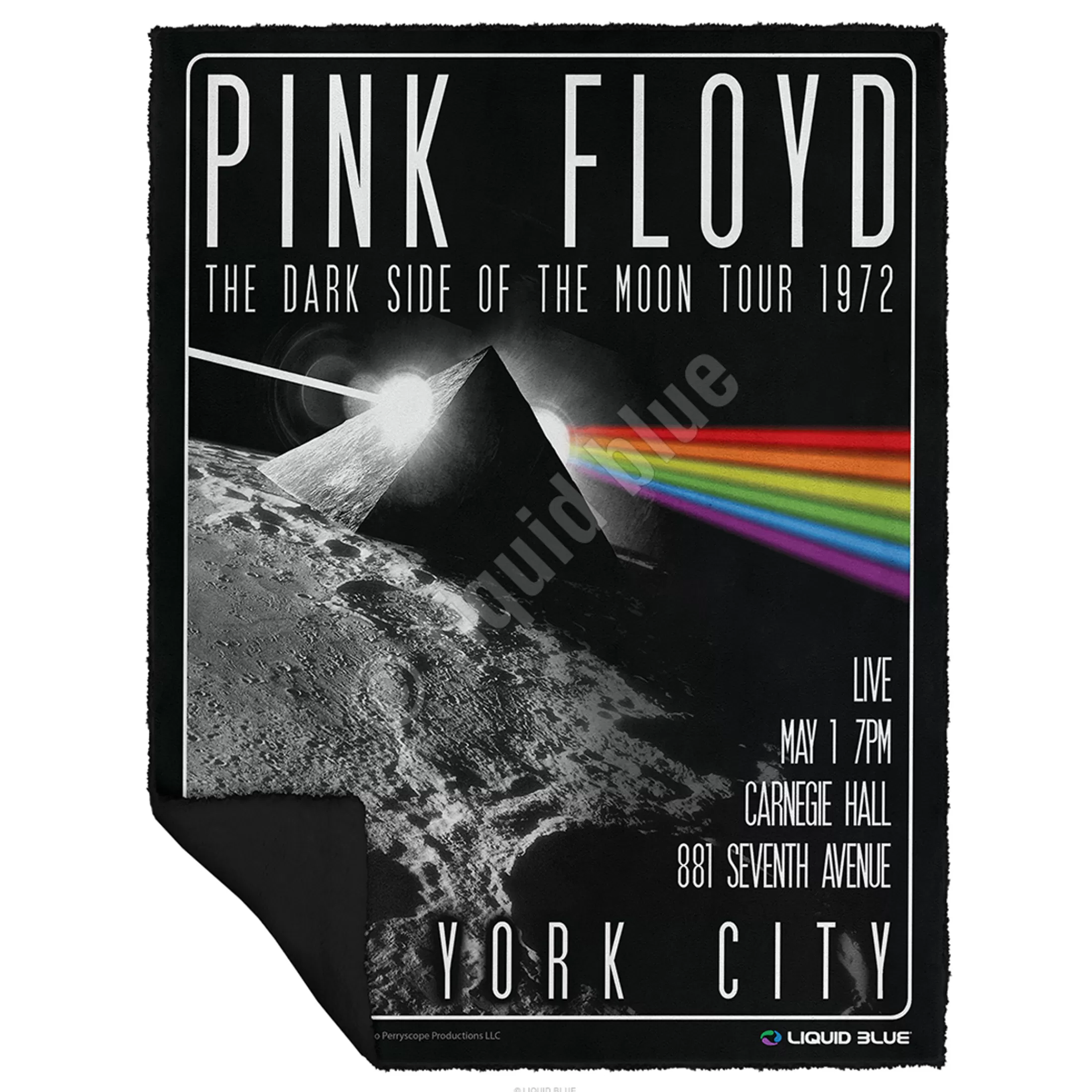 Pink Floyd<Liquid Blue Dark Side Live Fleece Throw Blanket