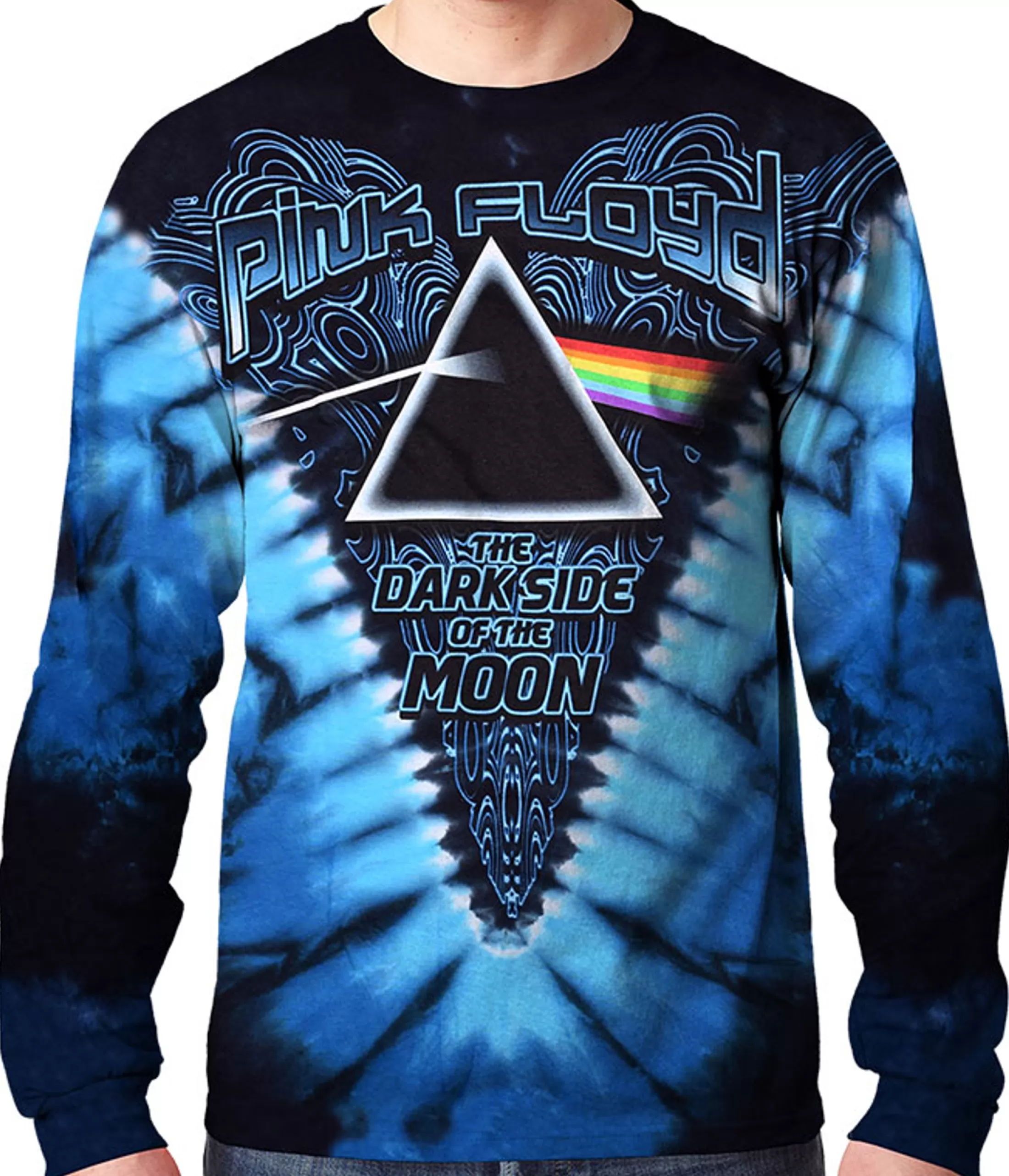 Long Sleeve | Pink Floyd<Liquid Blue Dark Side Of The Moon Tie-Dye Long Sleeve T-Shirt