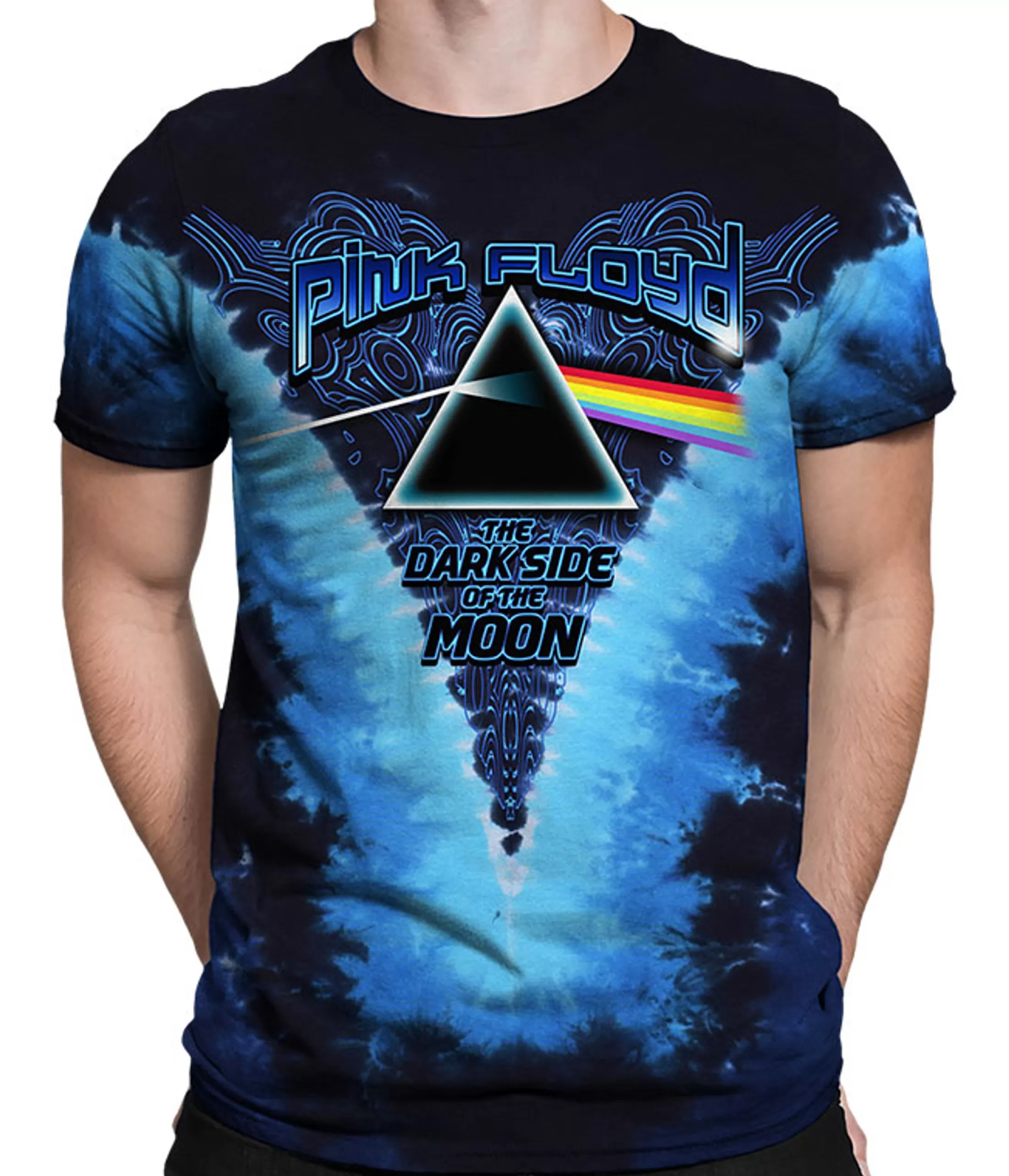 T-Shirt | Pink Floyd<Liquid Blue Dark Side Of The Moon Tie-Dye T-Shirt