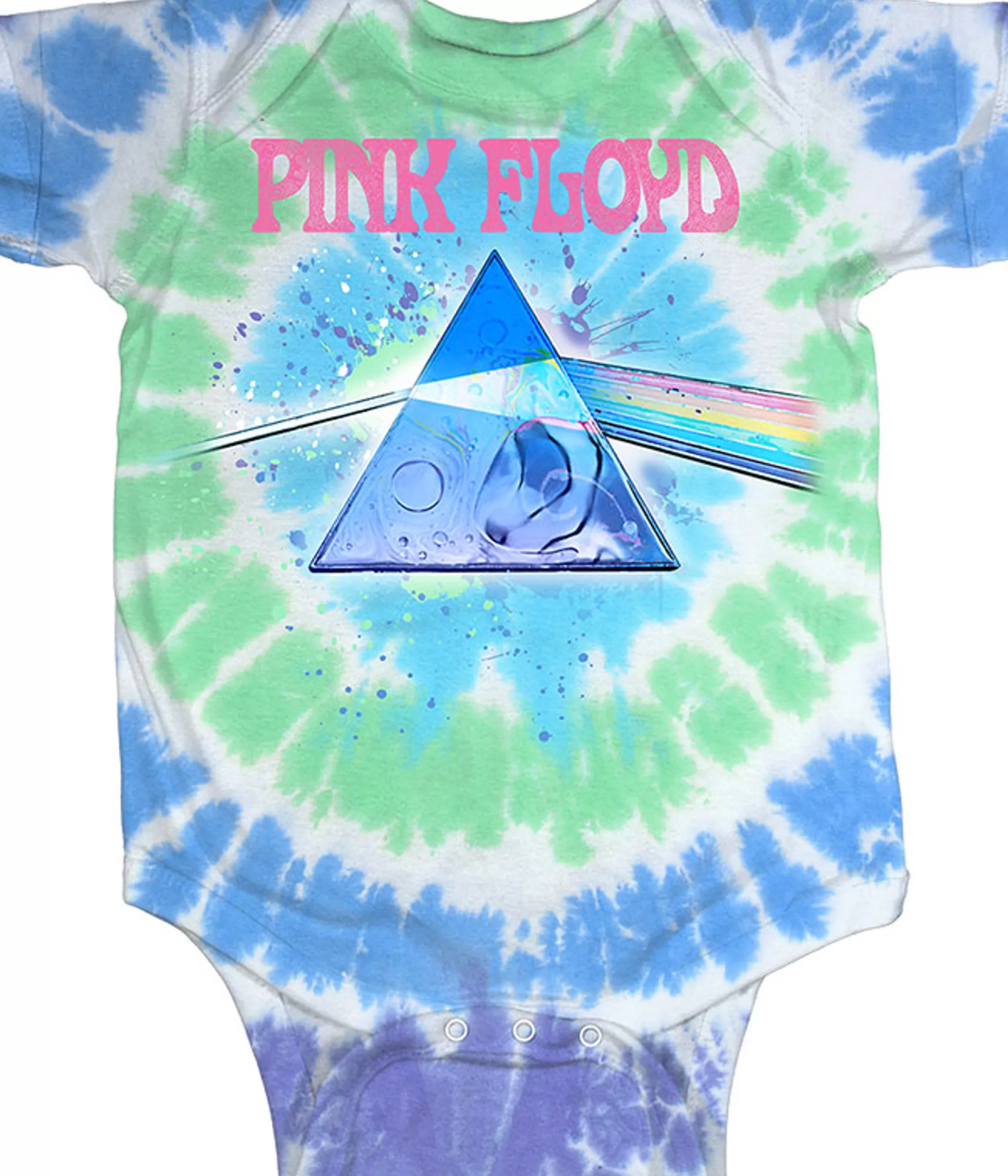 Onesies | Pink Floyd<Liquid Blue Dark Side Oil Paint Tie-Dye Onesie