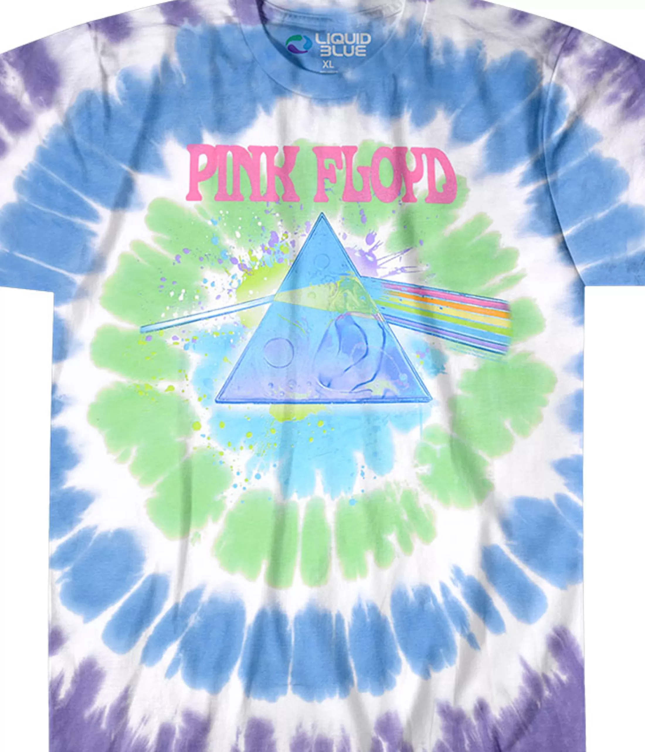 T-Shirt | Pink Floyd<Liquid Blue Dark Side Oil Paint Tie-Dye T-Shirt