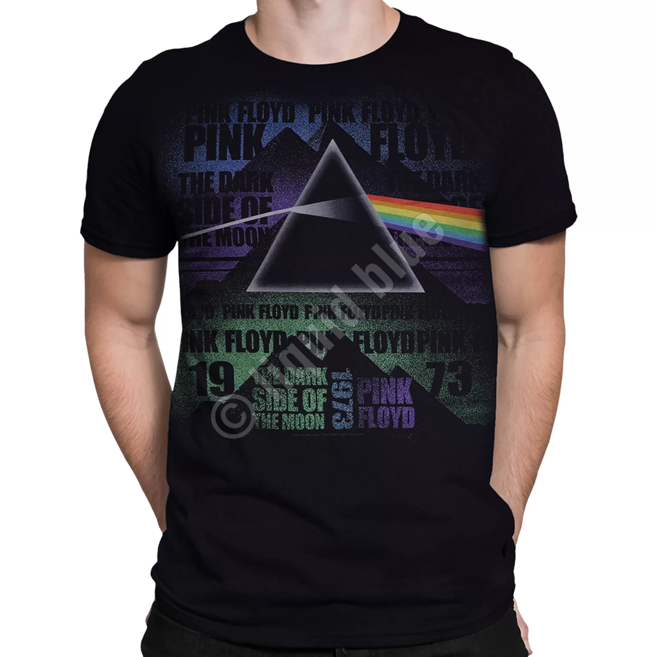 T-Shirt | Pink Floyd<Liquid Blue Dark Side Poster Black T-Shirt