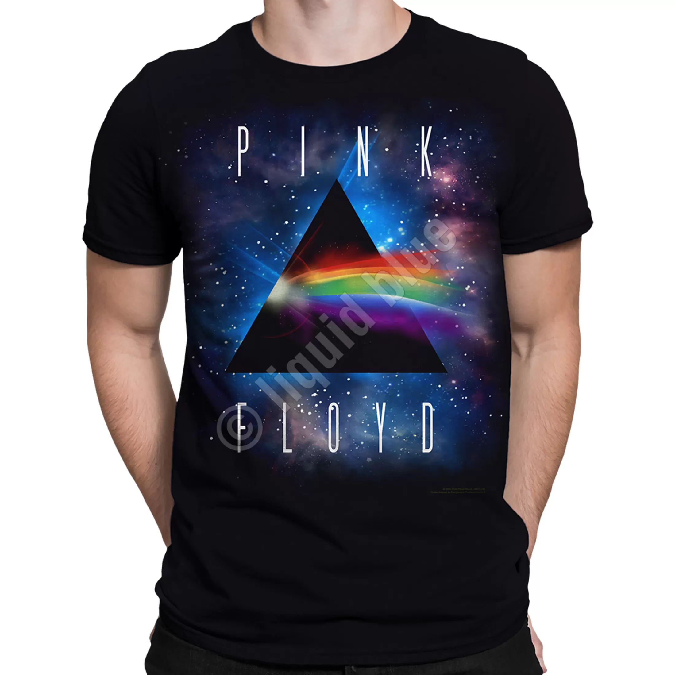 Athletic T-Shirt | Pink Floyd<Liquid Blue Dark Side Space Black Athletic T-Shirt