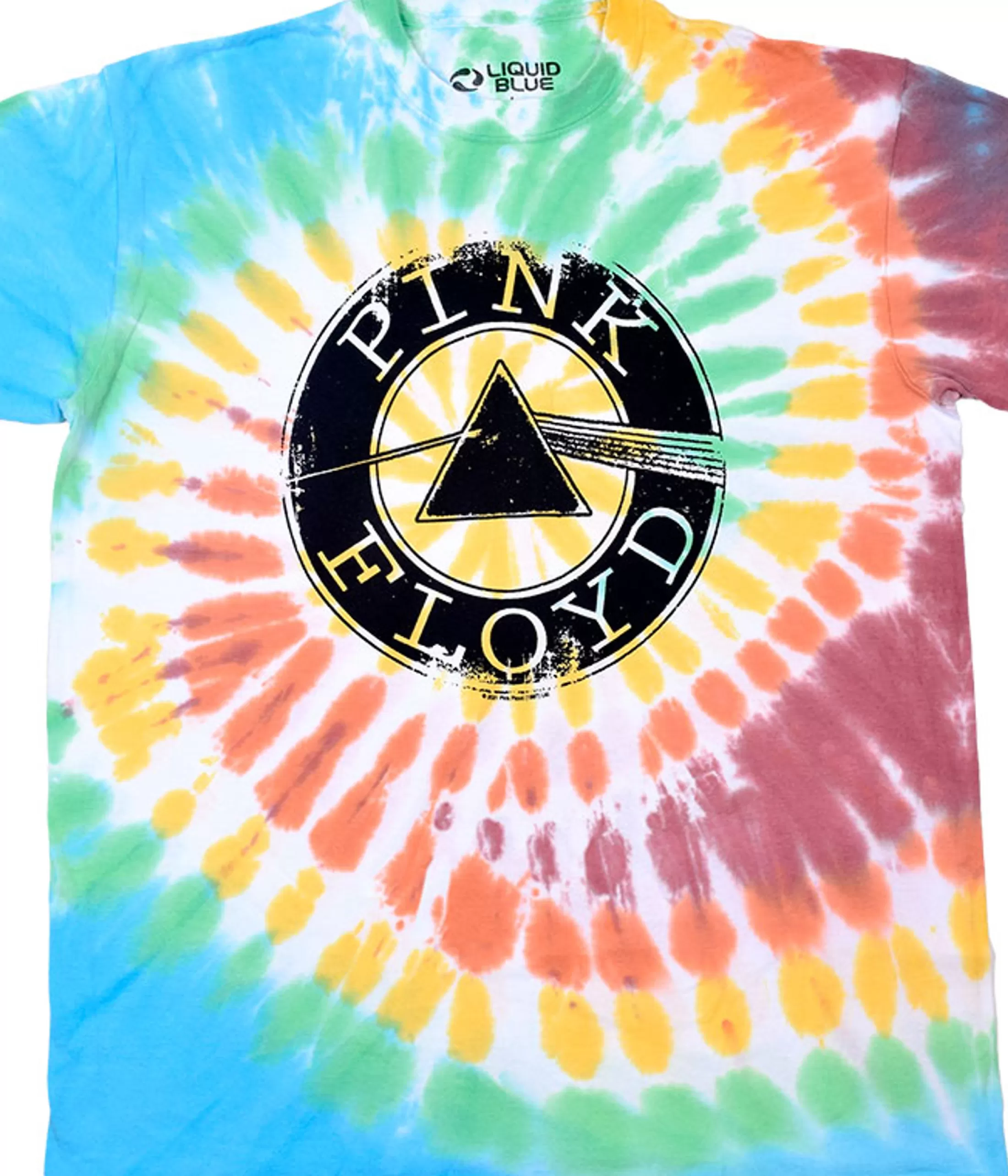 T-Shirt | Pink Floyd<Liquid Blue Dark Side Spin Tie-Dye T-Shirt