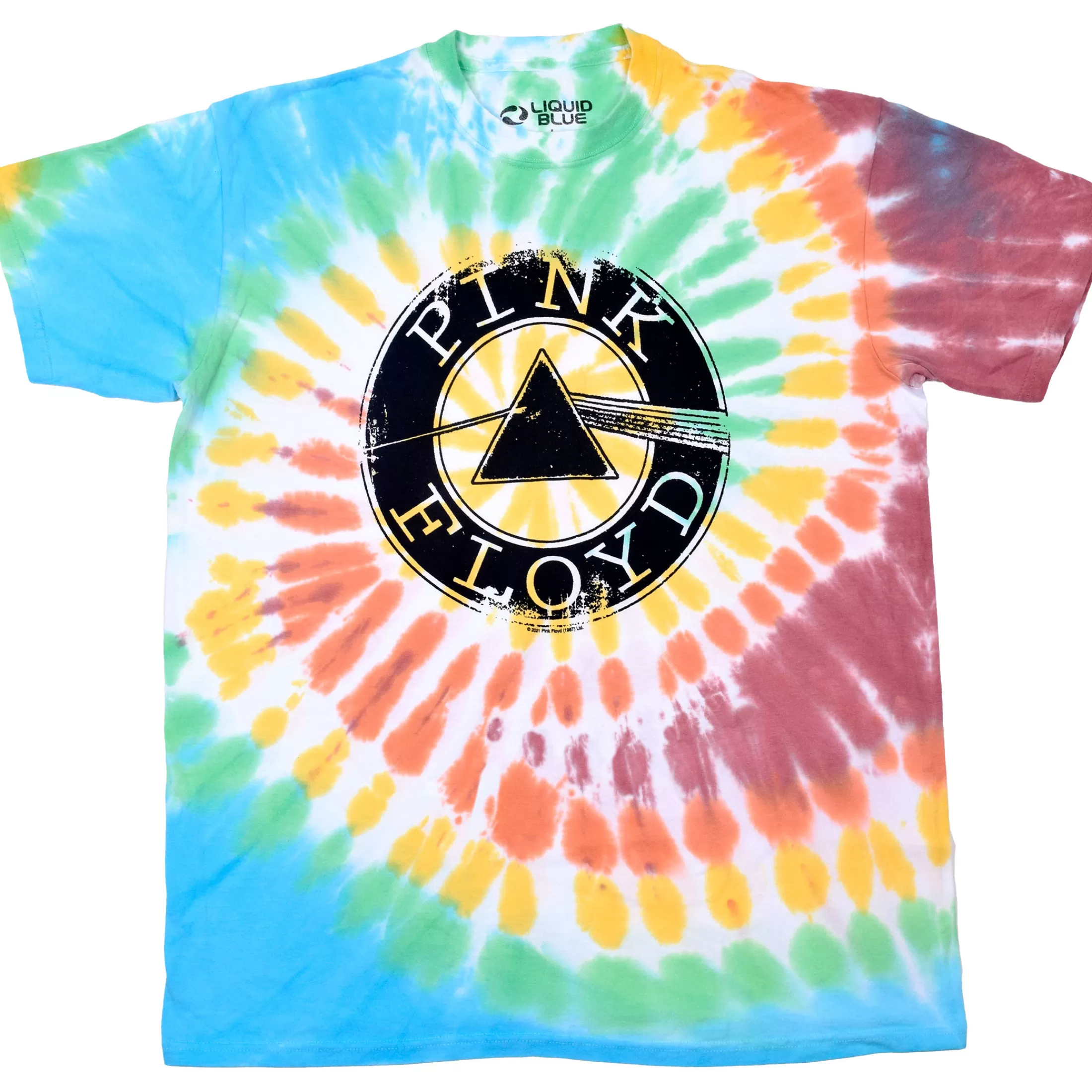 T-Shirt | Pink Floyd<Liquid Blue Dark Side Spin Tie-Dye T-Shirt