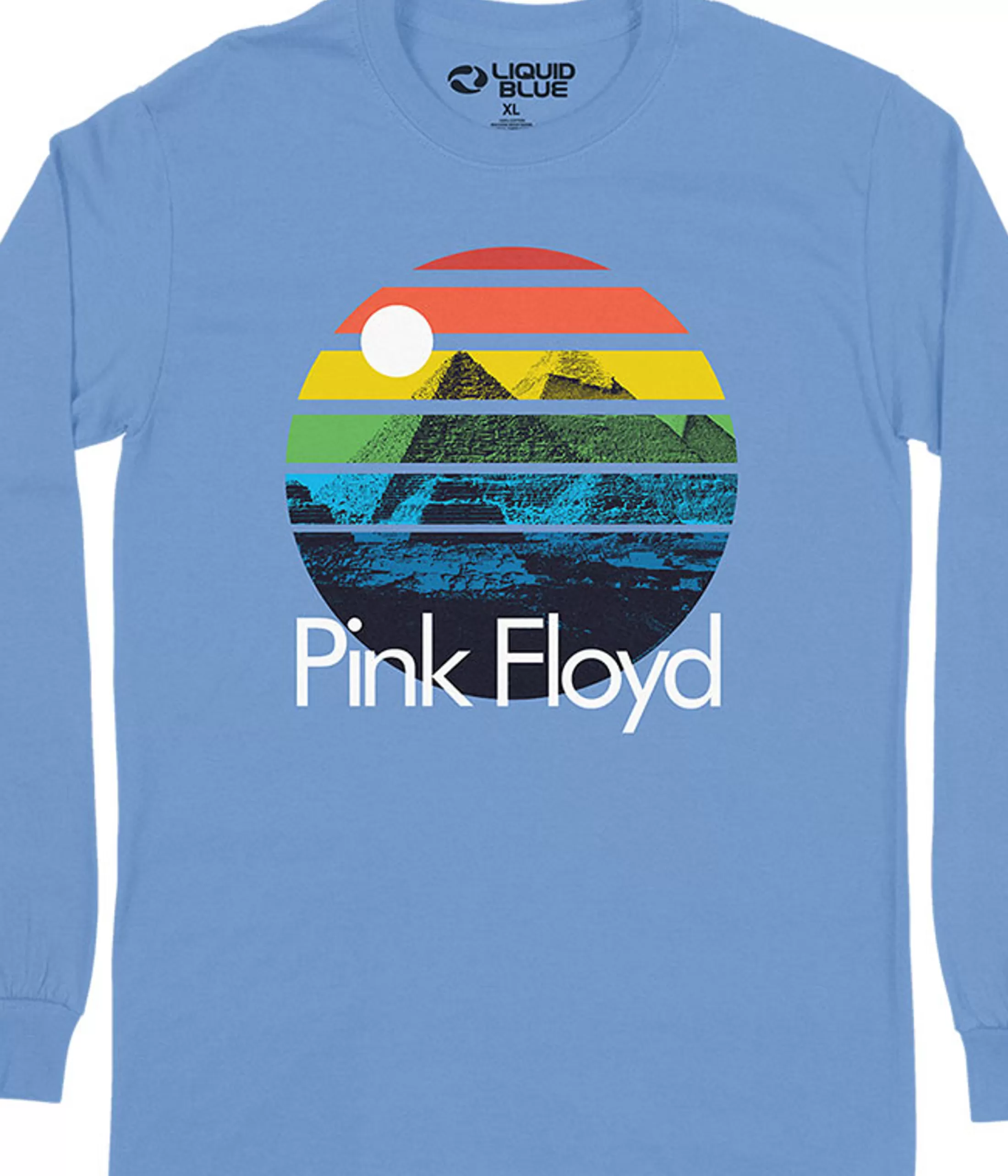 Long Sleeve | Pink Floyd<Liquid Blue Dark Side Sunset Long Sleeve T-Shirt