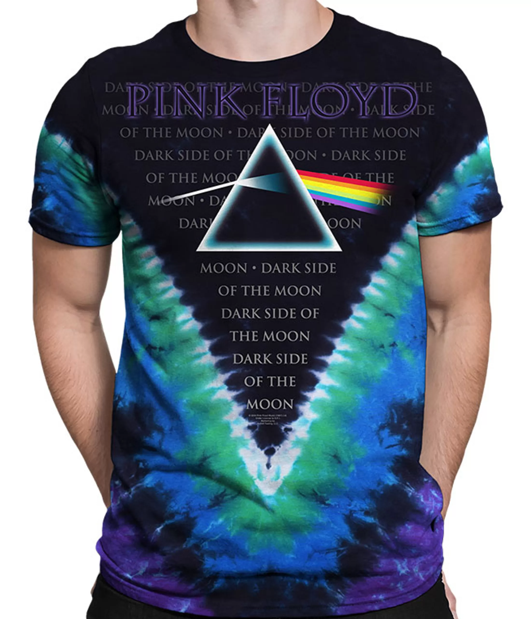 T-Shirt | Pink Floyd<Liquid Blue Dark Side Vdye Tie-Dye T-Shirt