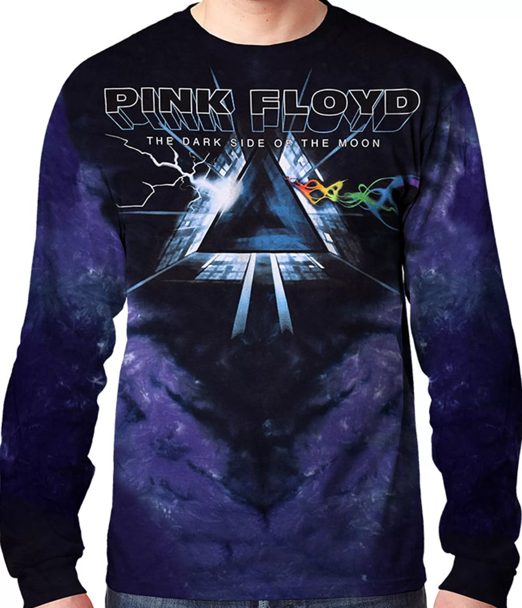 Long Sleeve | Pink Floyd<Liquid Blue Dark Side Vortex Tie-Dye Long Sleeve T-Shirt