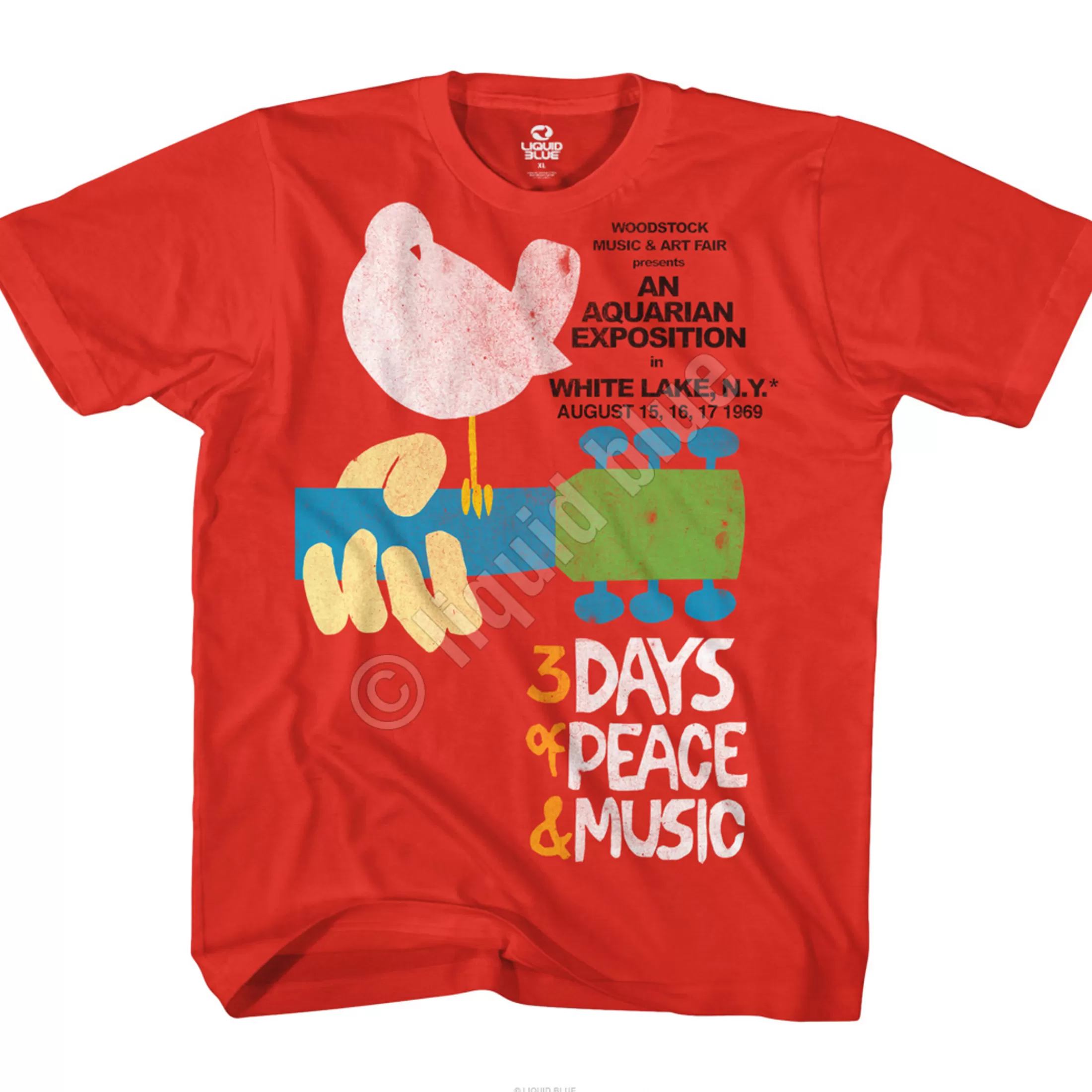 T-Shirt | Woodstock<Liquid Blue 3 Days Red T-Shirt