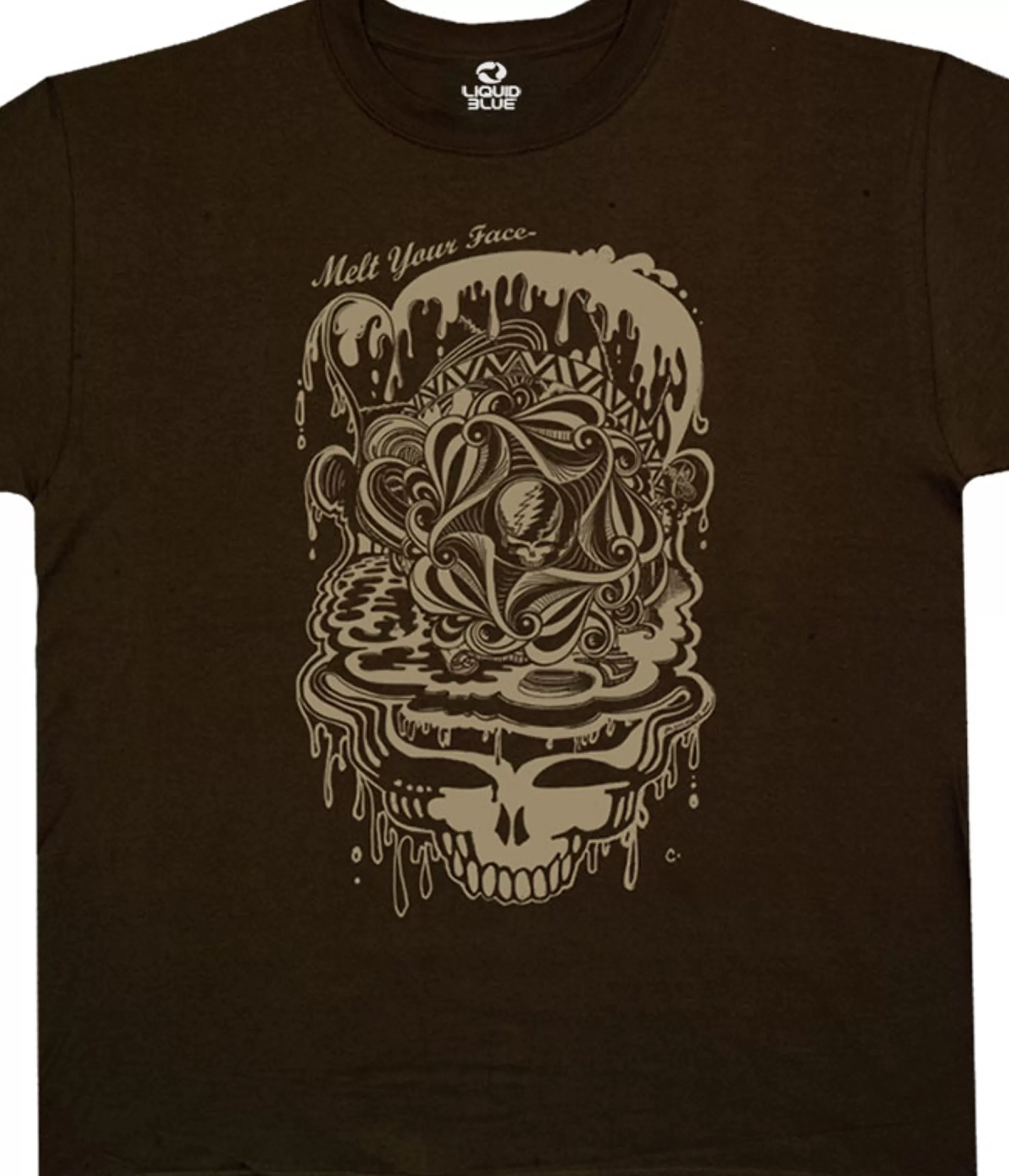 Athletic T-Shirt | Grateful Dead<Liquid Blue Dead Melt Brown Athletic T-Shirt