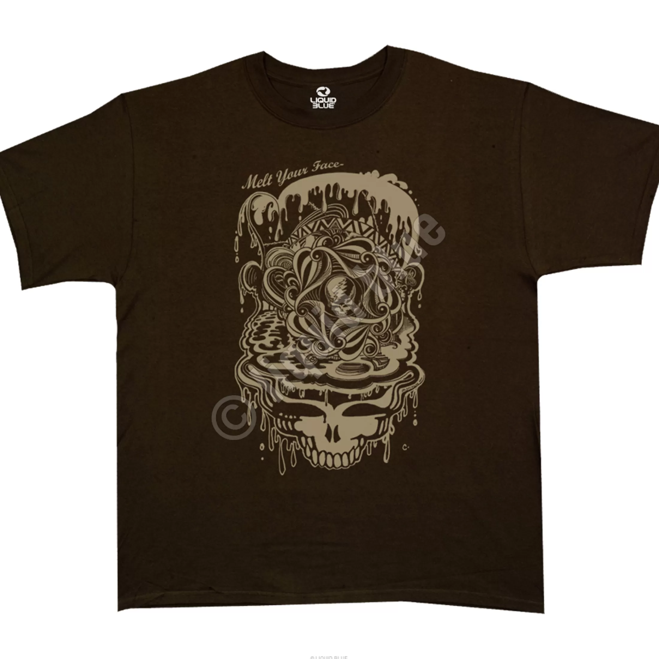 Athletic T-Shirt | Grateful Dead<Liquid Blue Dead Melt Brown Athletic T-Shirt