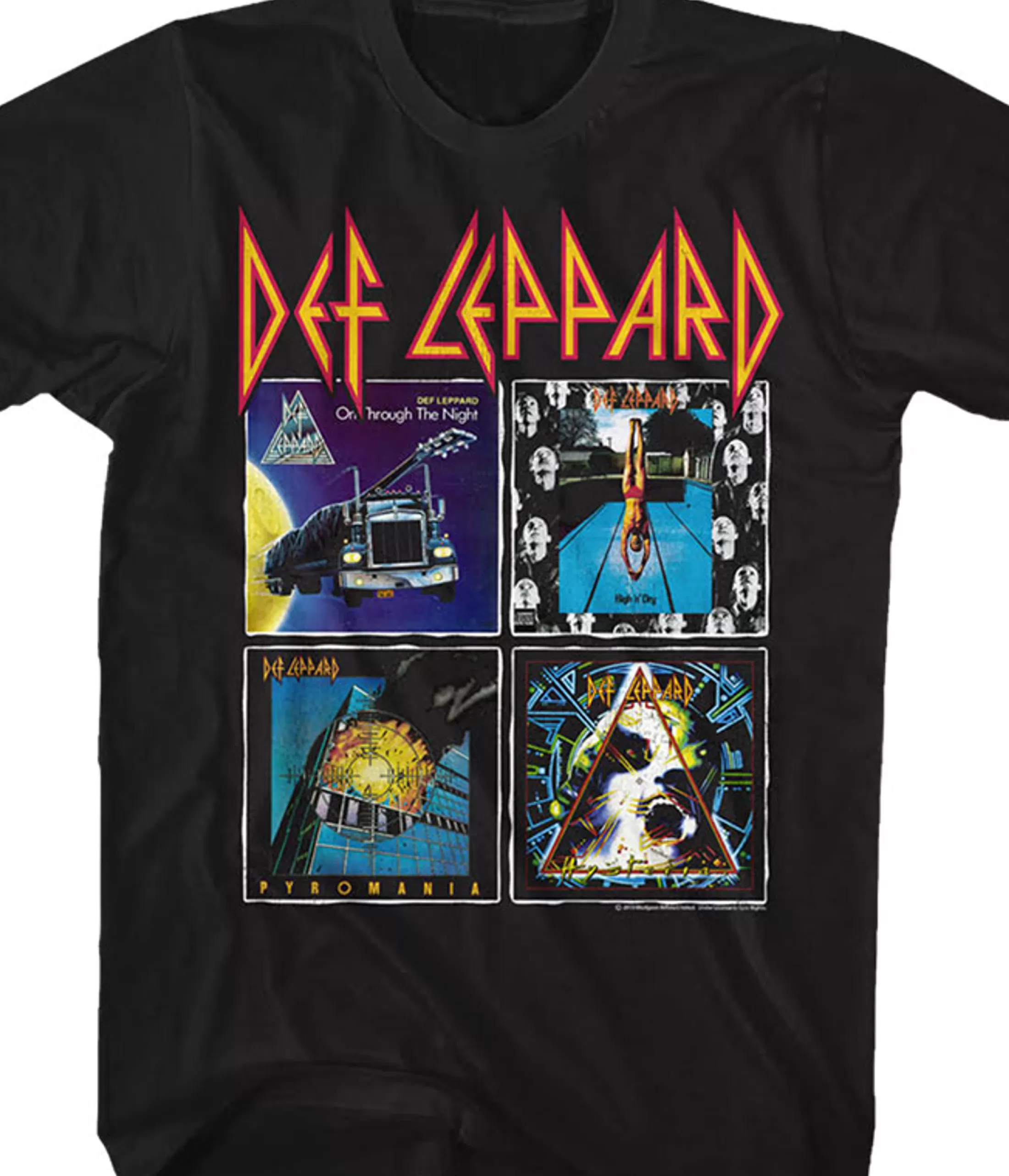 T-Shirt | Def Leppard<Liquid Blue Def Leppard Albums Black T-Shirt