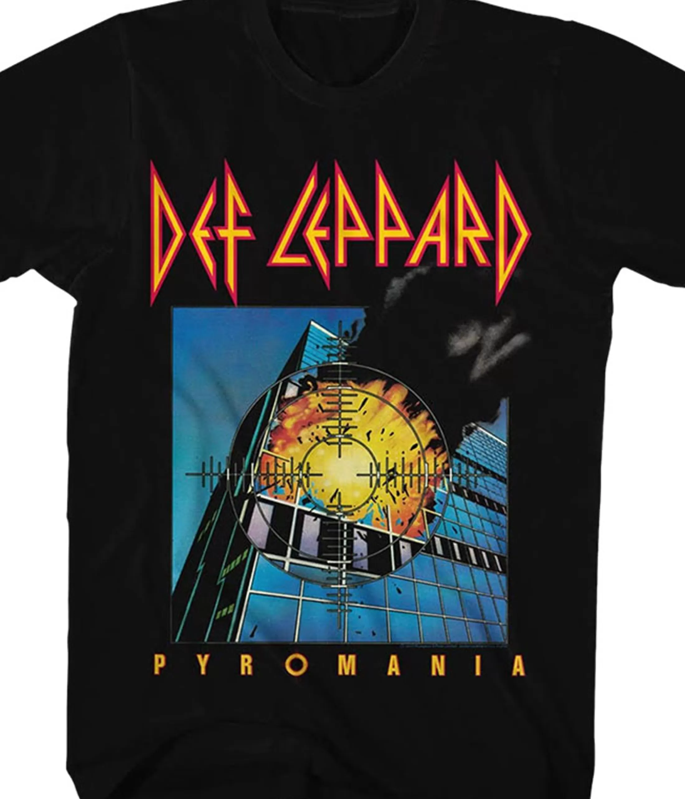 T-Shirt | Def Leppard<Liquid Blue Def Leppard Pyromania Black T-Shirt