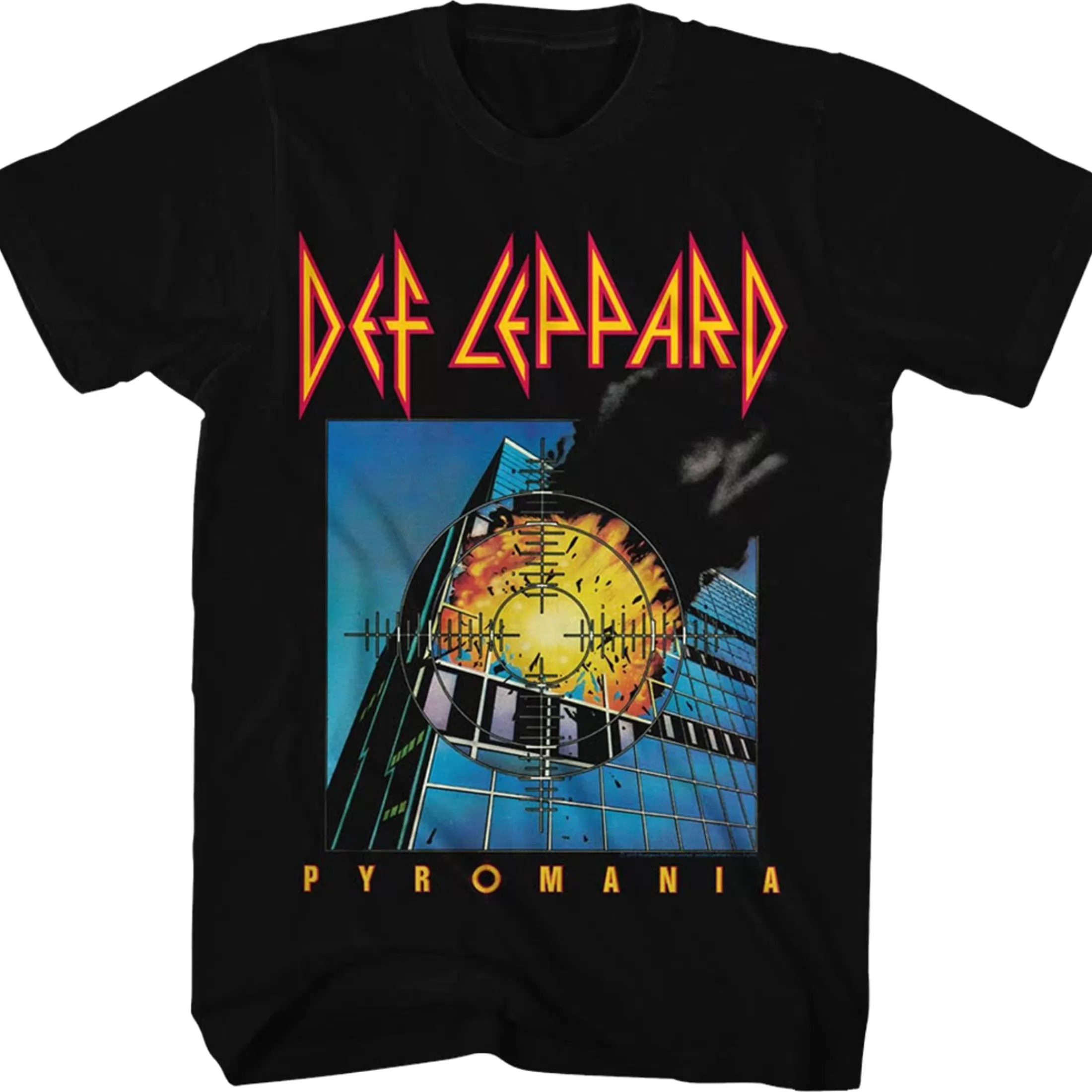 T-Shirt | Def Leppard<Liquid Blue Def Leppard Pyromania Black T-Shirt