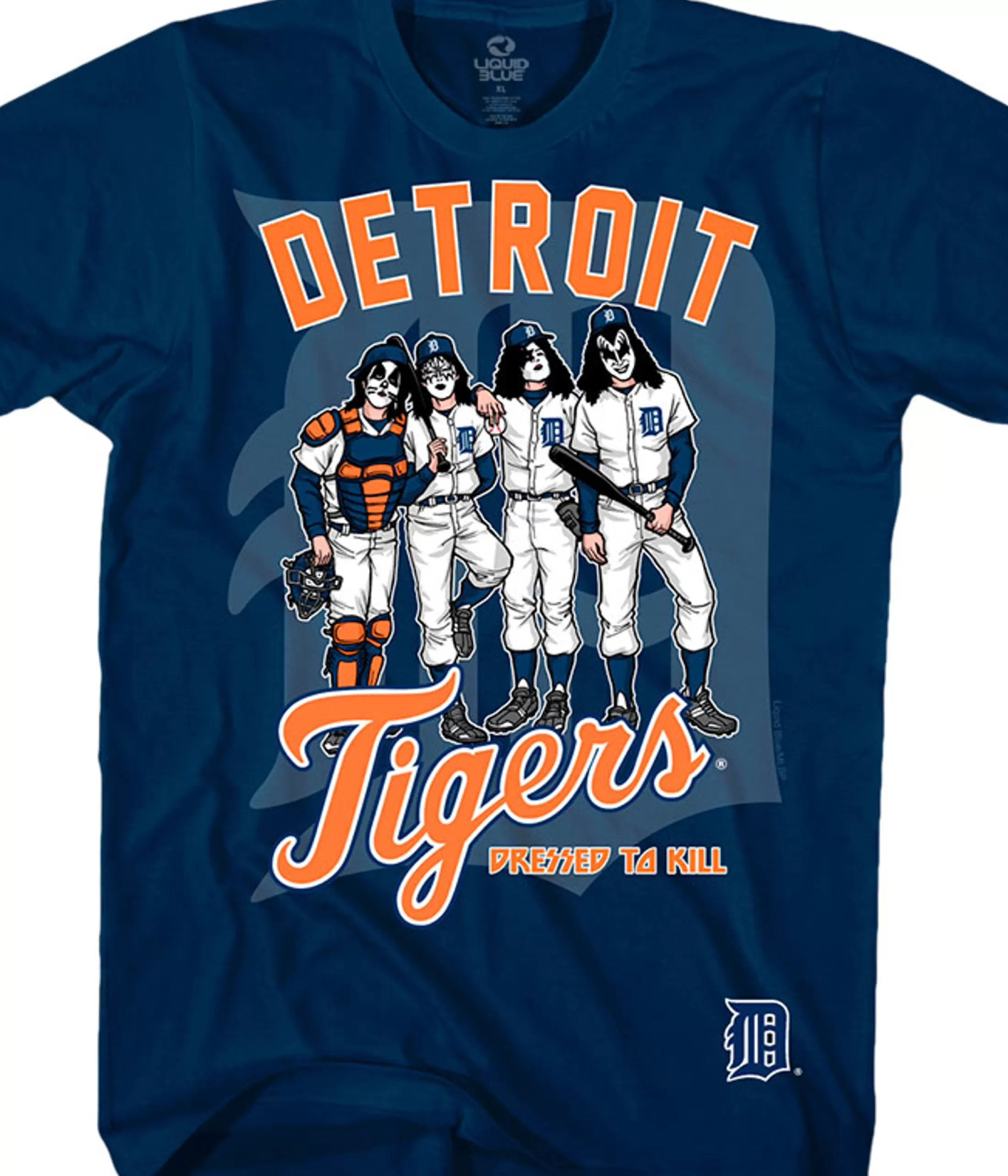 T-Shirt | Detroit Tigers<Liquid Blue Detroit Tigers Dressed to Kill Navy T-Shirt