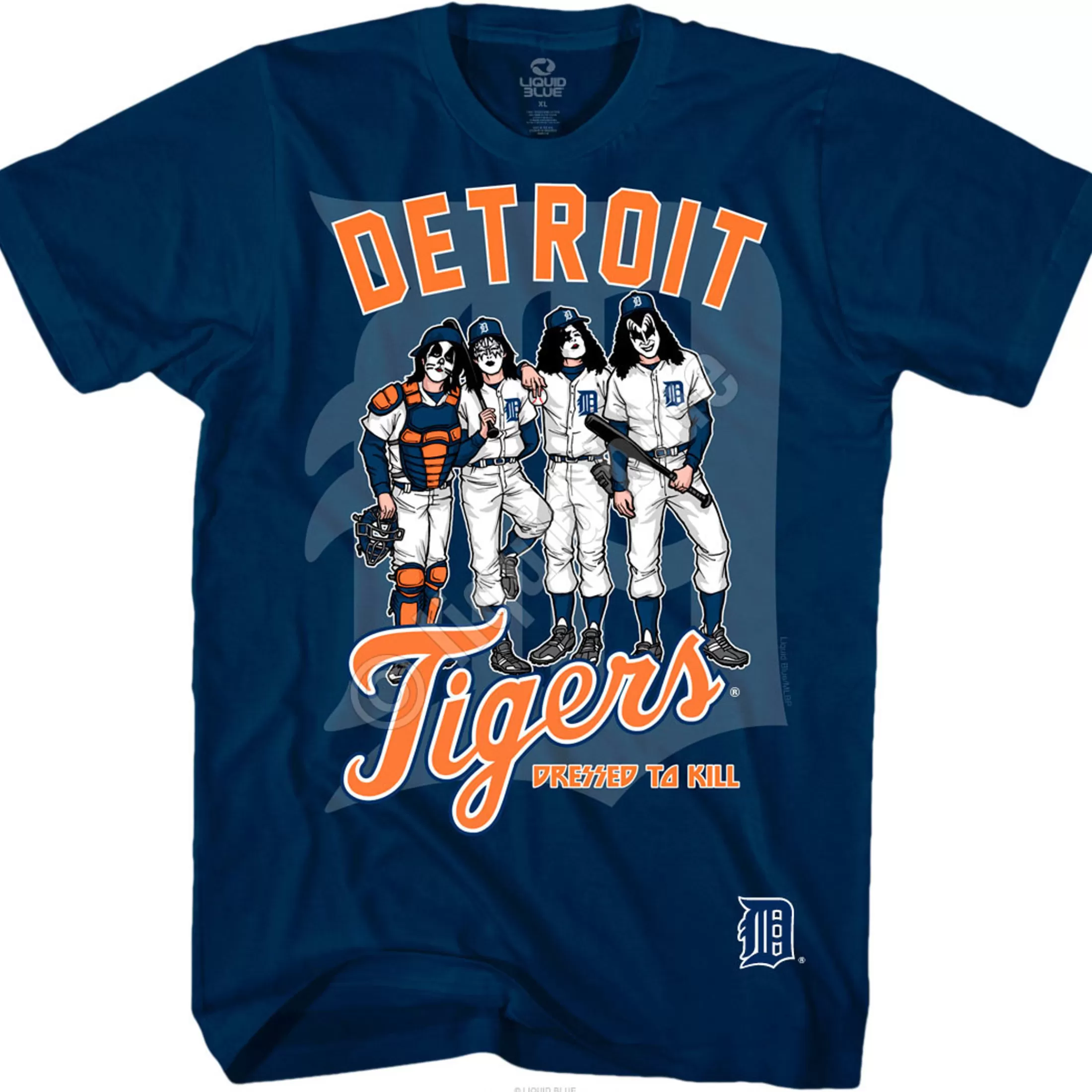 T-Shirt | Detroit Tigers<Liquid Blue Detroit Tigers Dressed to Kill Navy T-Shirt