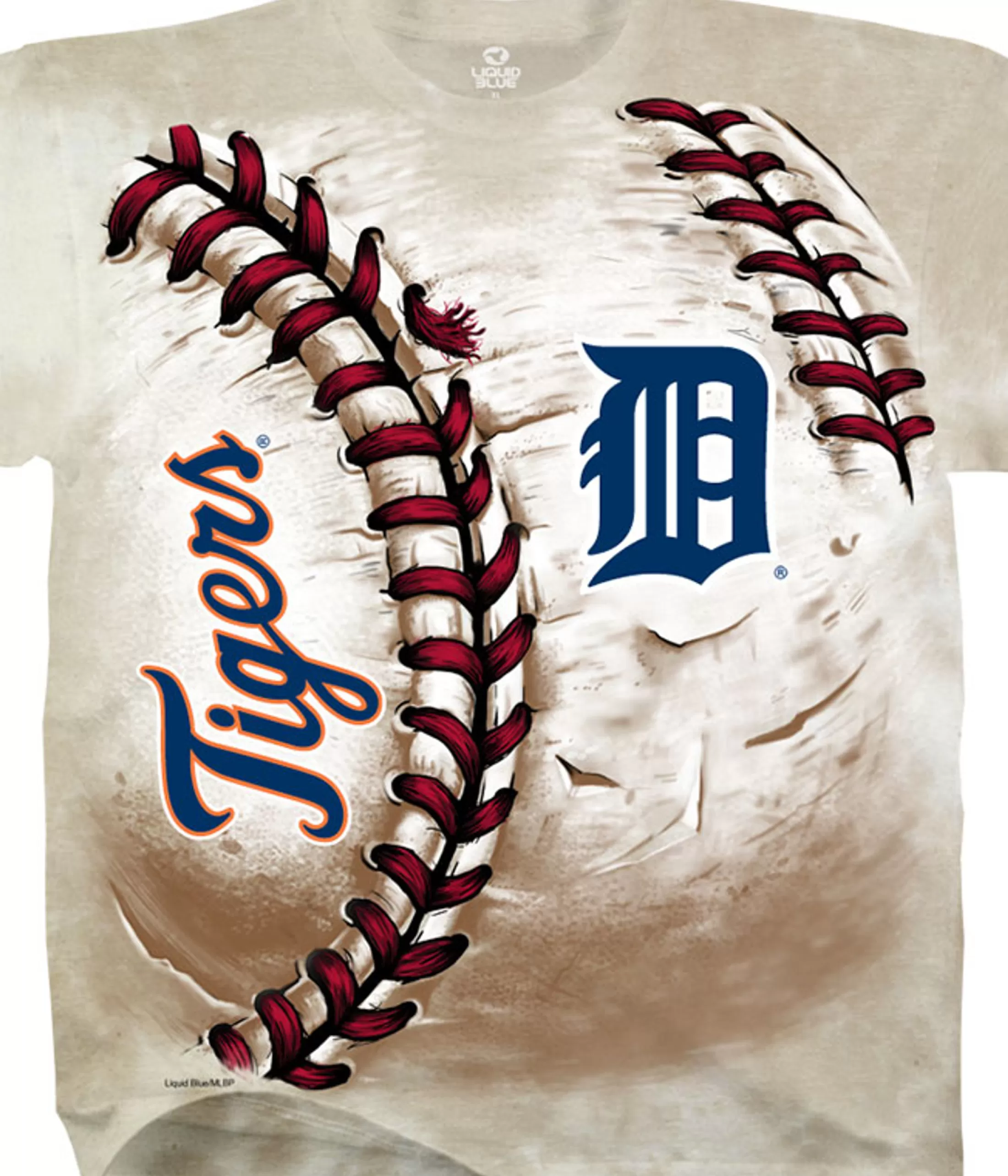 T-Shirt | Detroit Tigers<Liquid Blue Detroit Tigers Hardball Tie-Dye T-Shirt