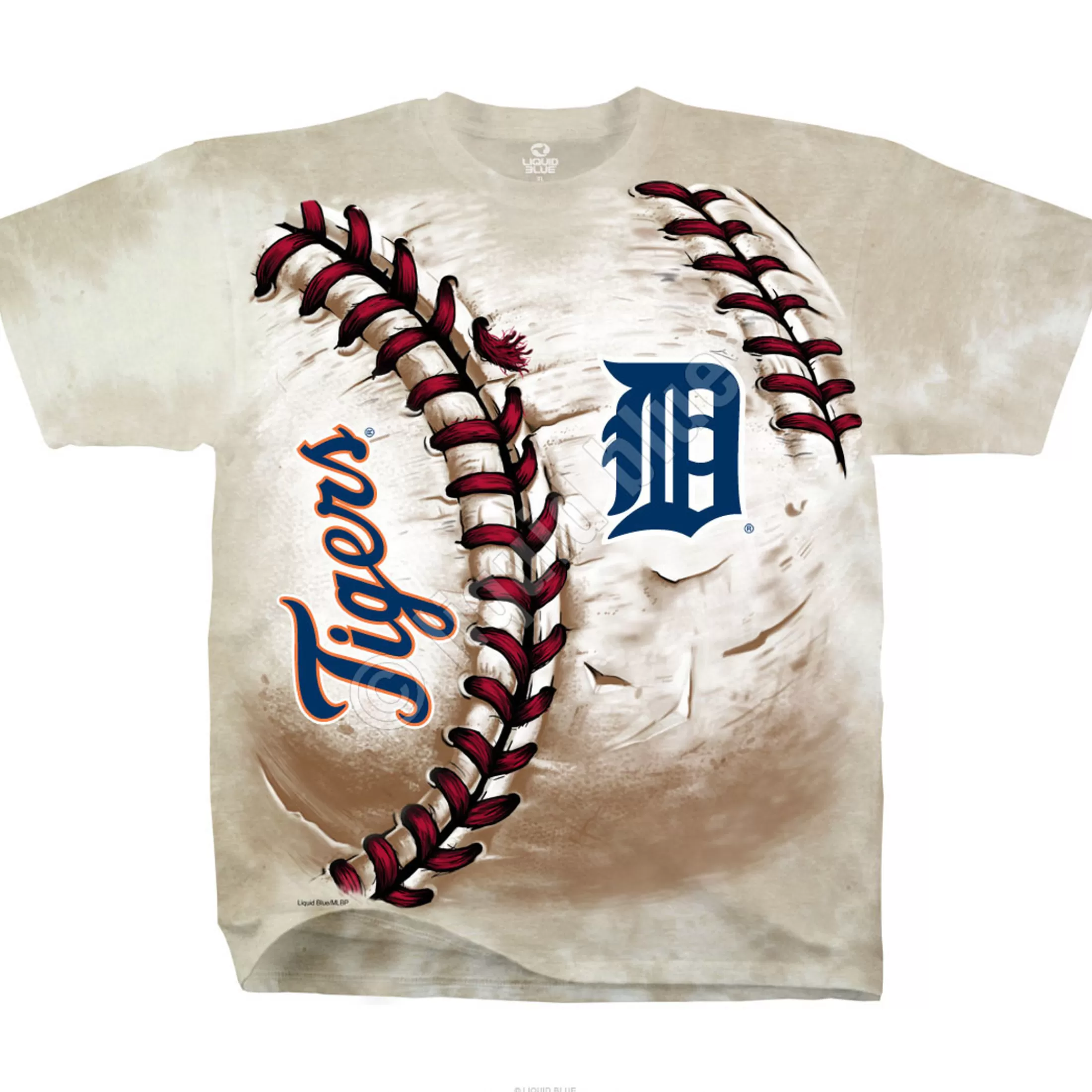 T-Shirt | Detroit Tigers<Liquid Blue Detroit Tigers Hardball Tie-Dye T-Shirt