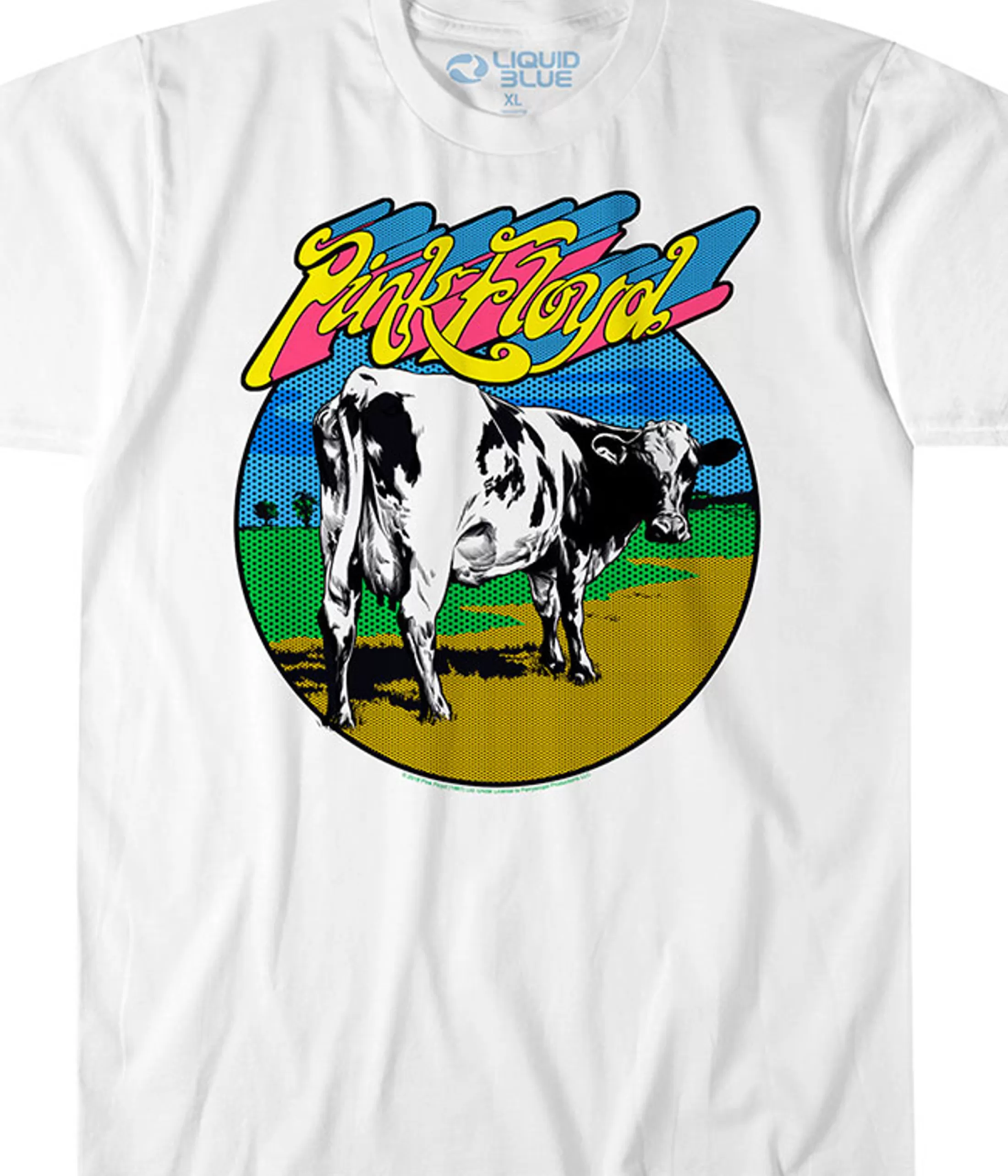 T-Shirt | Pink Floyd<Liquid Blue Distant Bells White Athletic T-Shirt