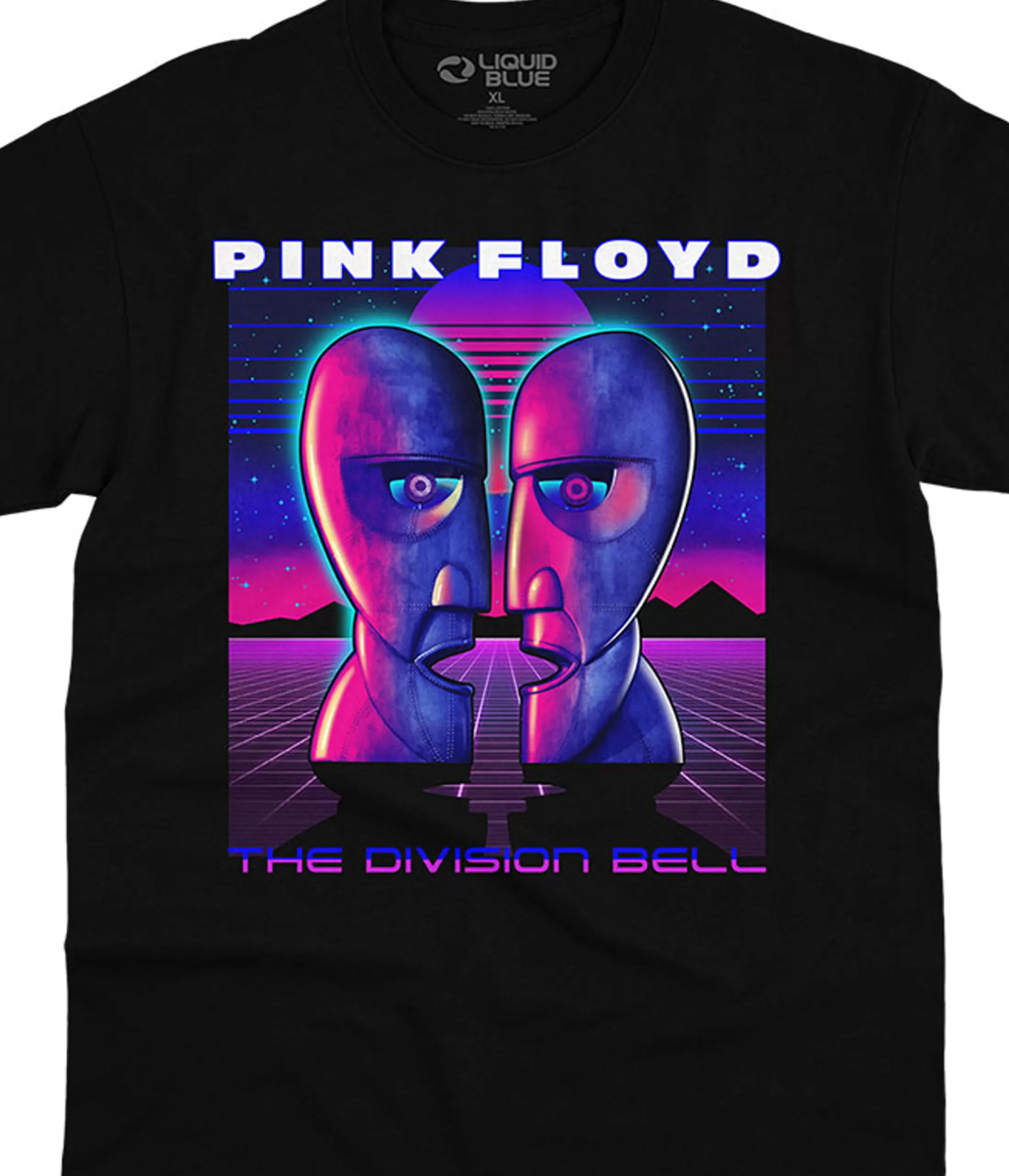 T-Shirt | Pink Floyd<Liquid Blue Division Bell Vaporwave Black T-Shirt