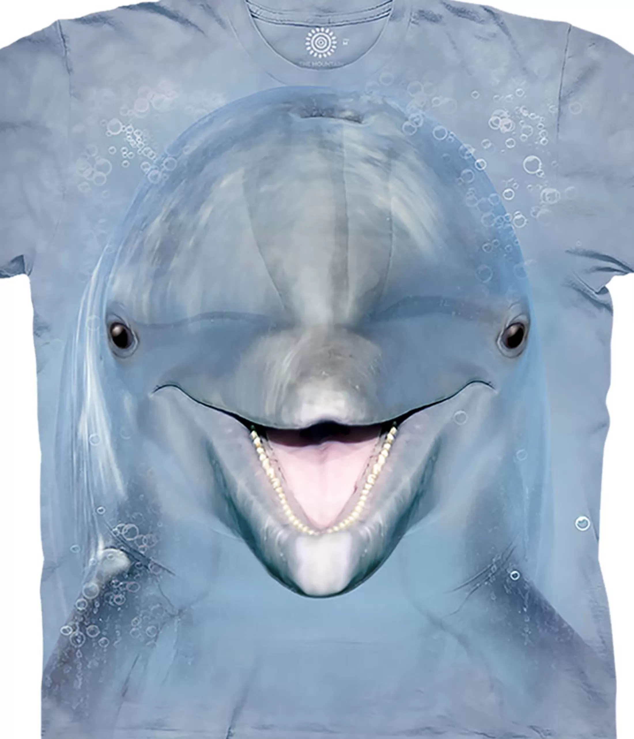 T-Shirt | Aquatic<Liquid Blue Dolphin Face Classic Cotton T-Shirt