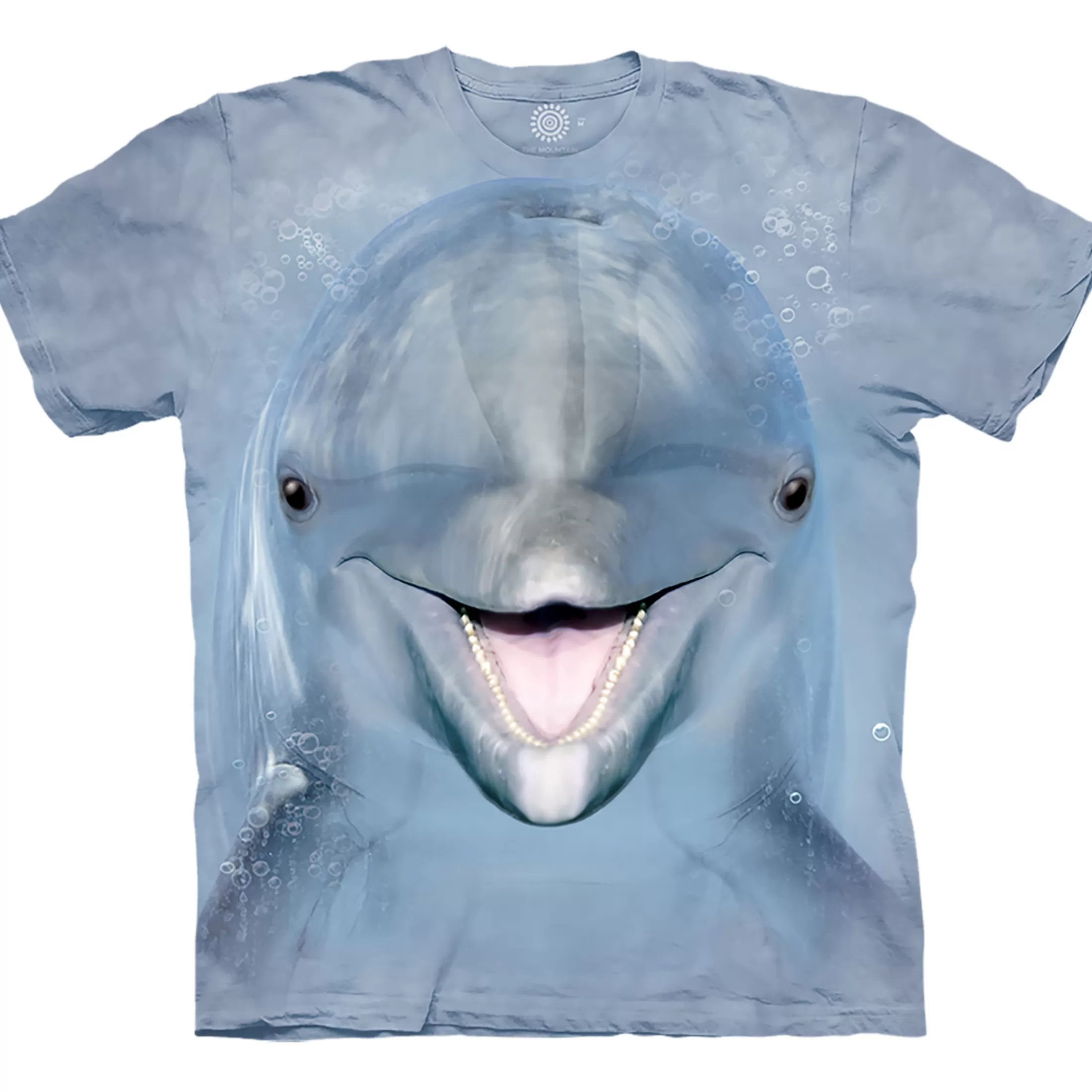 T-Shirt | Aquatic<Liquid Blue Dolphin Face Classic Cotton T-Shirt