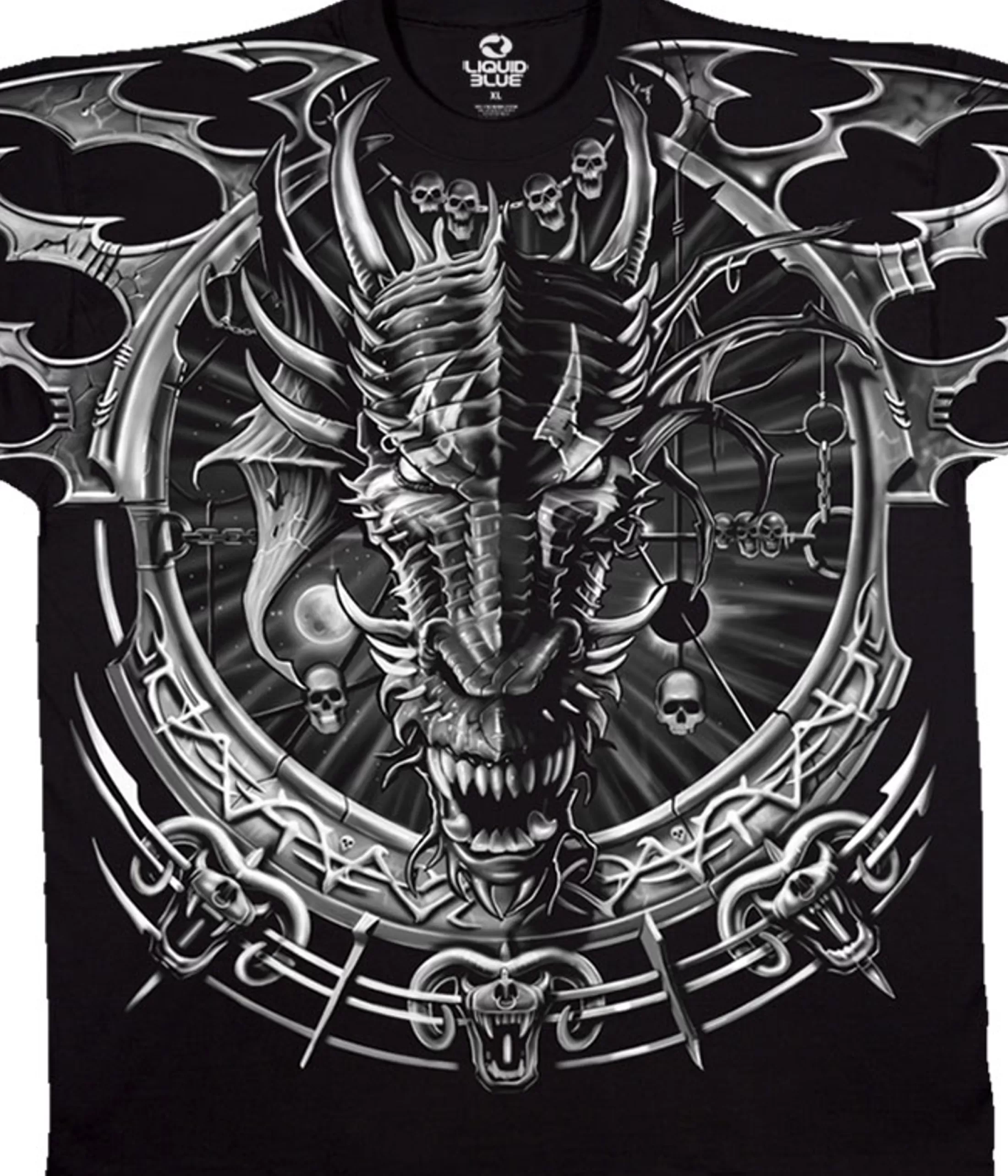 T-Shirt | Dark Fantasy<Liquid Blue Dragon Catcher Black T-Shirt