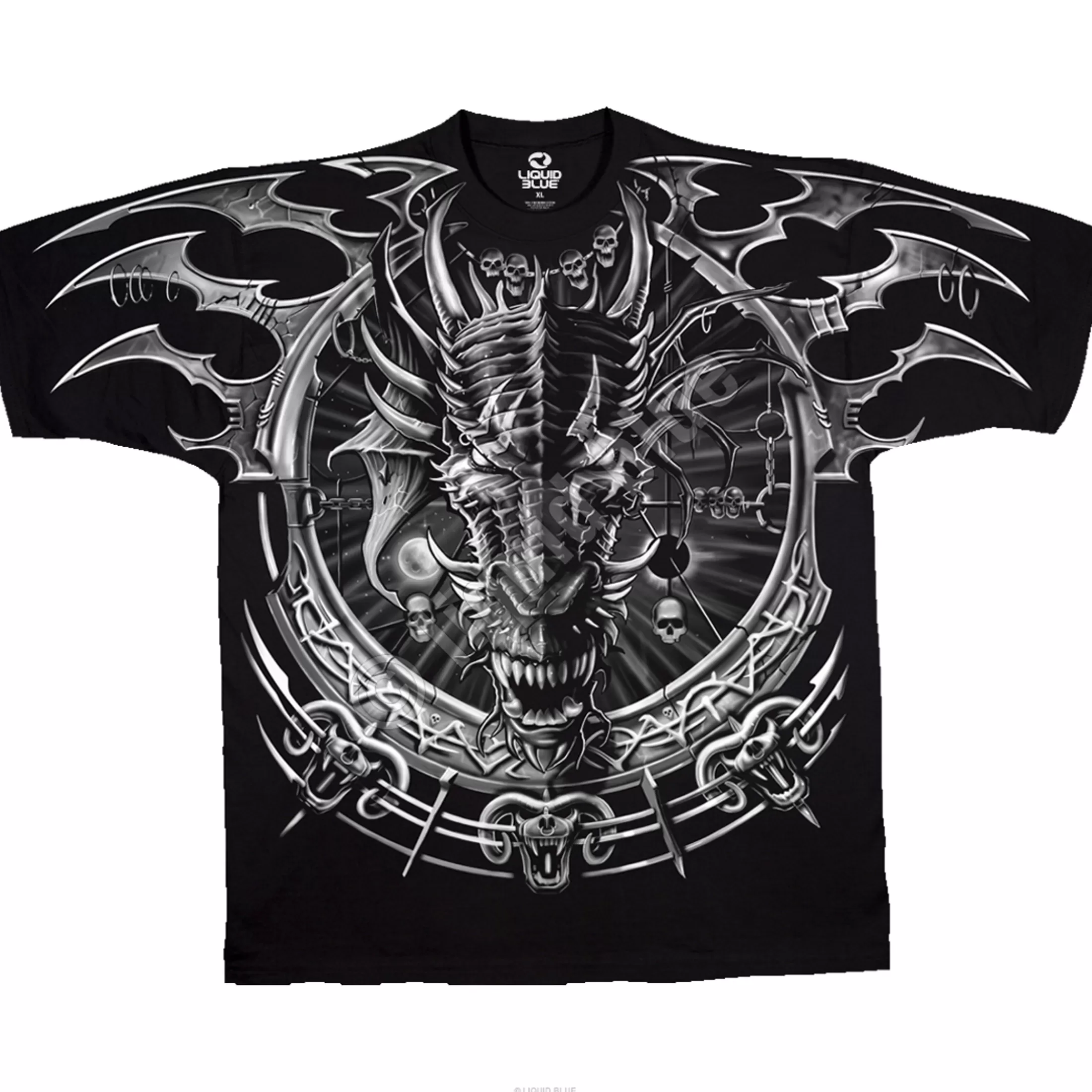 T-Shirt | Dark Fantasy<Liquid Blue Dragon Catcher Black T-Shirt